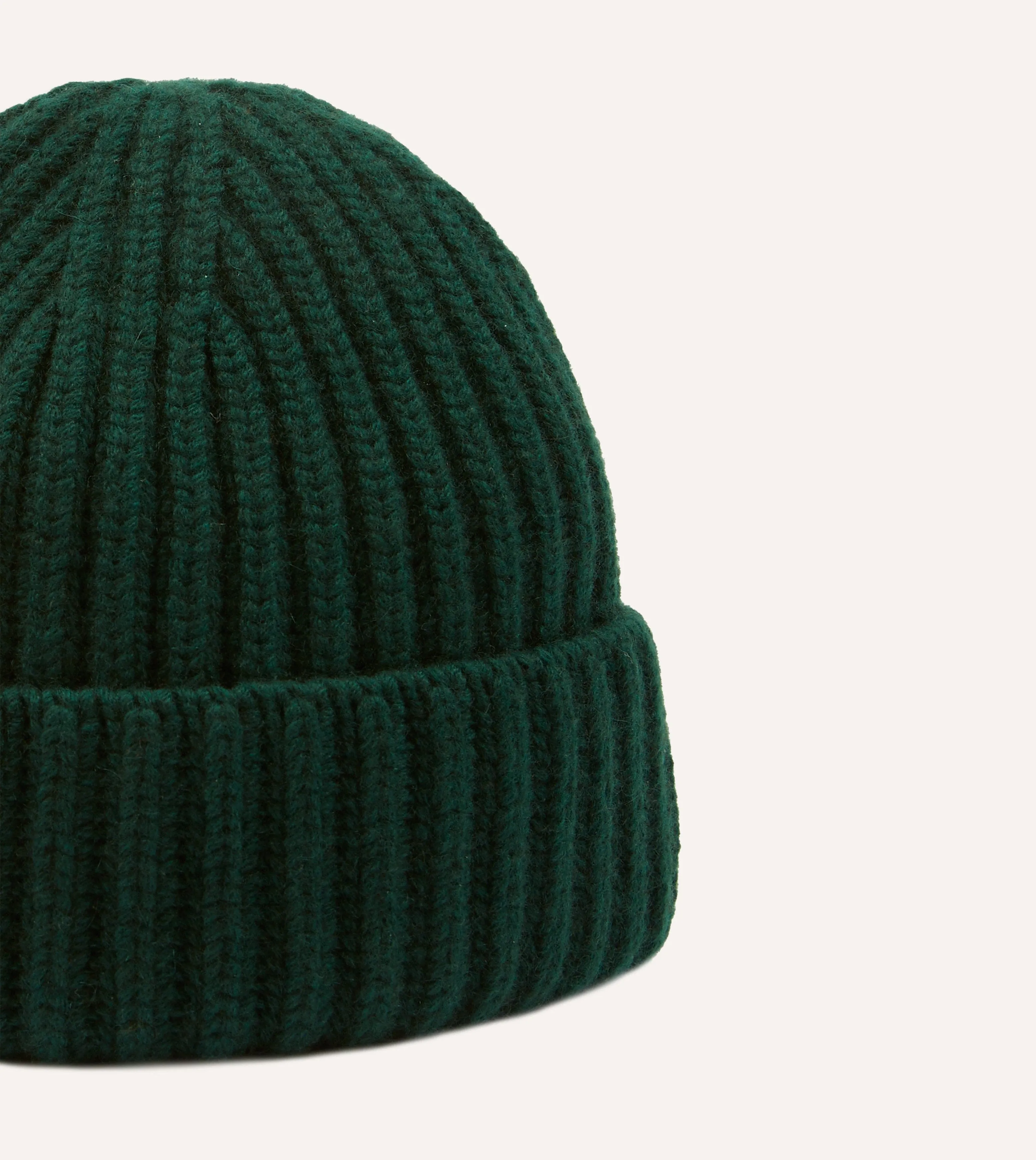 Forest Green Cashmere Ribbed Knit Cap sold by Drake's London product image thumbnail 3