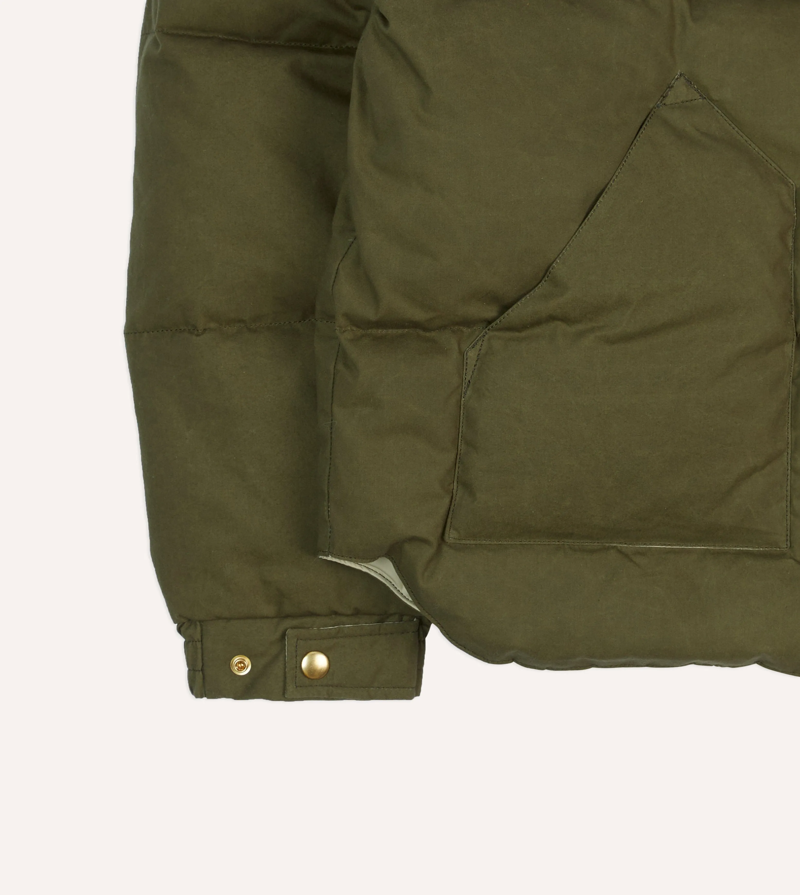 Rocky Mountain Featherbed for Drake's Olive Waxed Cotton Christy Down Jacket sold by Drake's London product image thumbnail 5