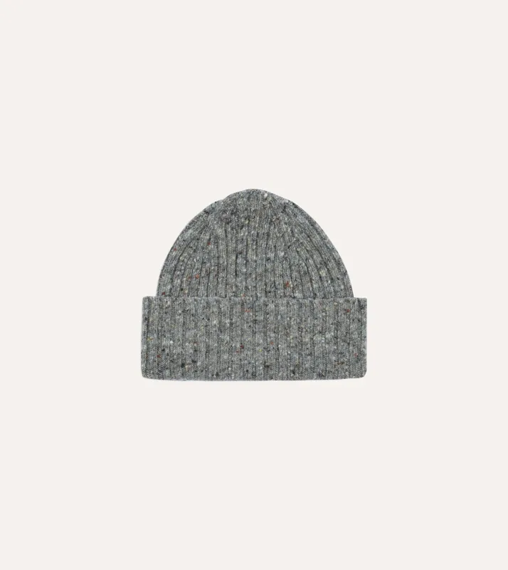 Light Grey Donegal Ribbed Merino Knit Cap sold by Drake's London
