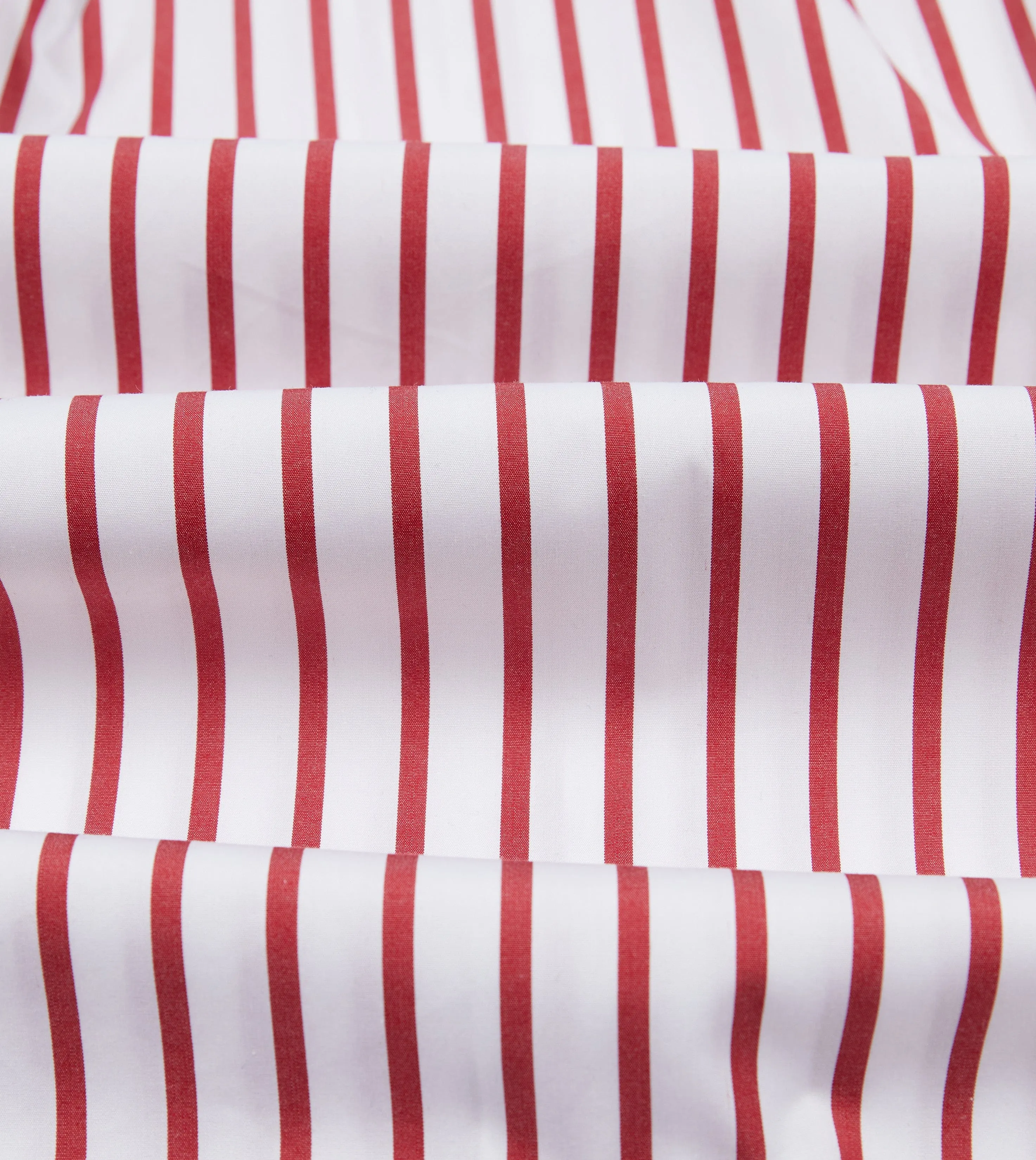 Red and White Stripe Cotton Poplin Long Point Collar Shirt sold by Drake's London product image thumbnail 2