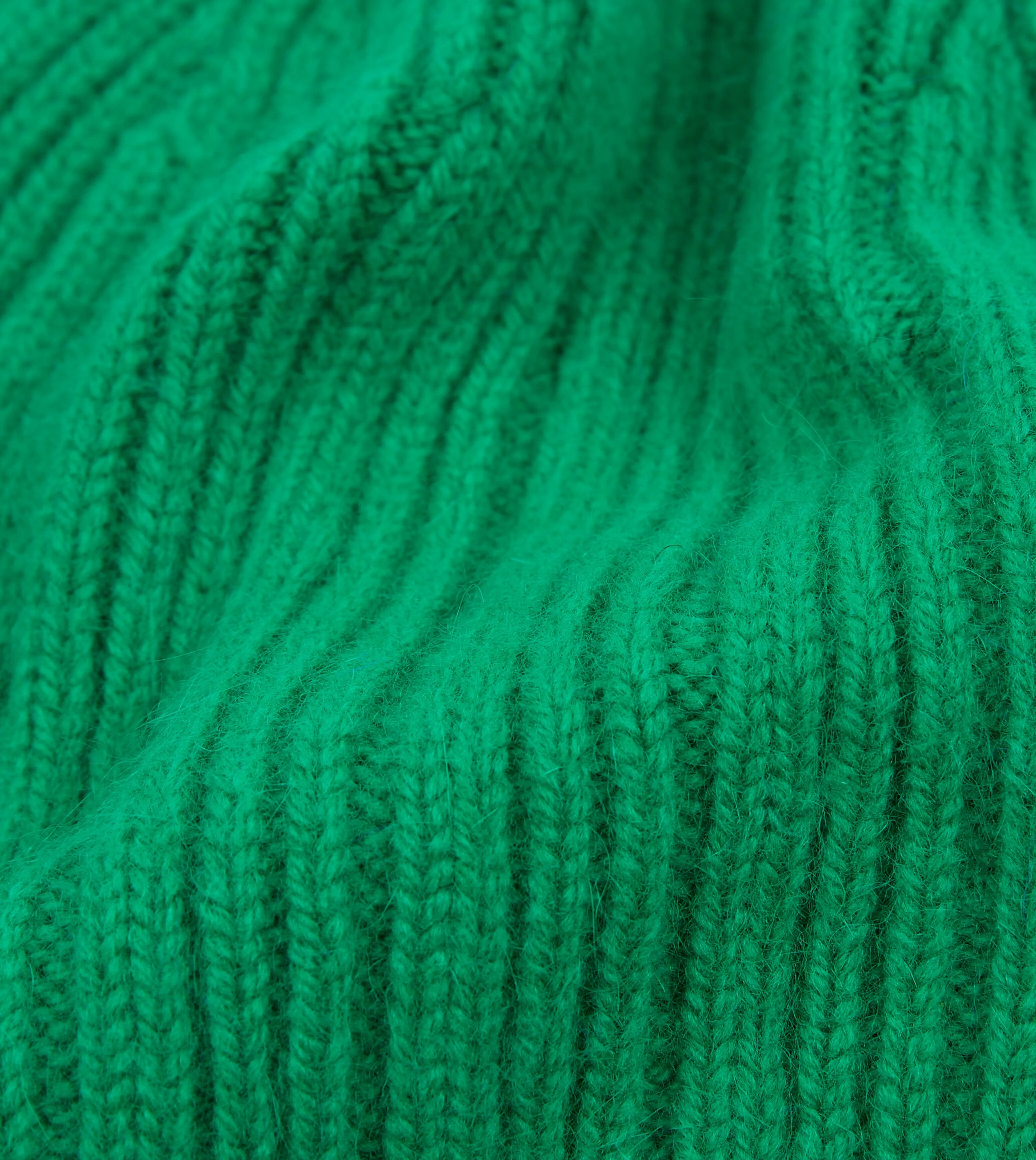 Green Angora Lambswool Ribbed Knit Cap sold by Drake's London product image thumbnail 2
