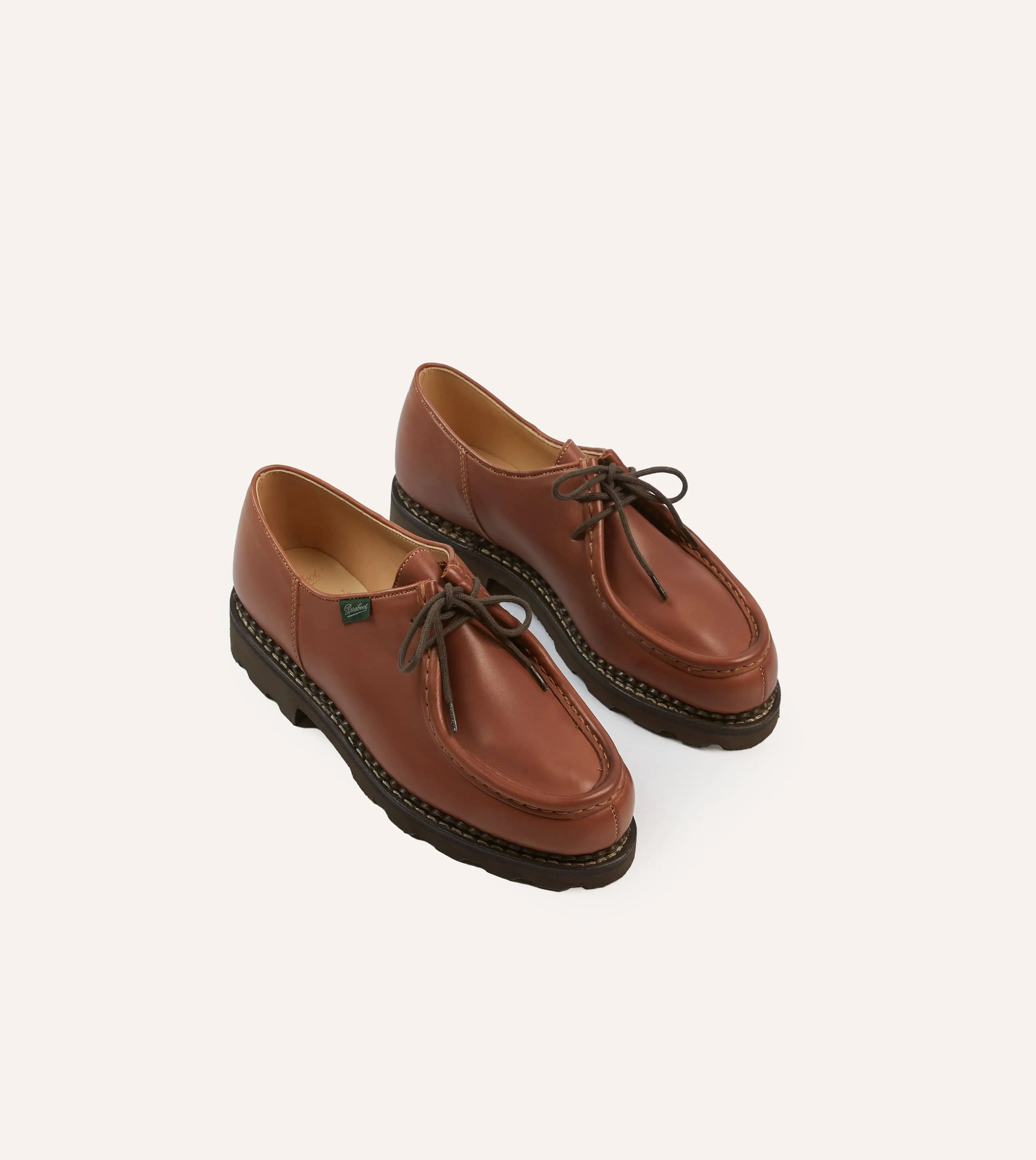 Paraboot for Drake's Michael Fawn Calf Leather Derby Shoe sold by Drake's London