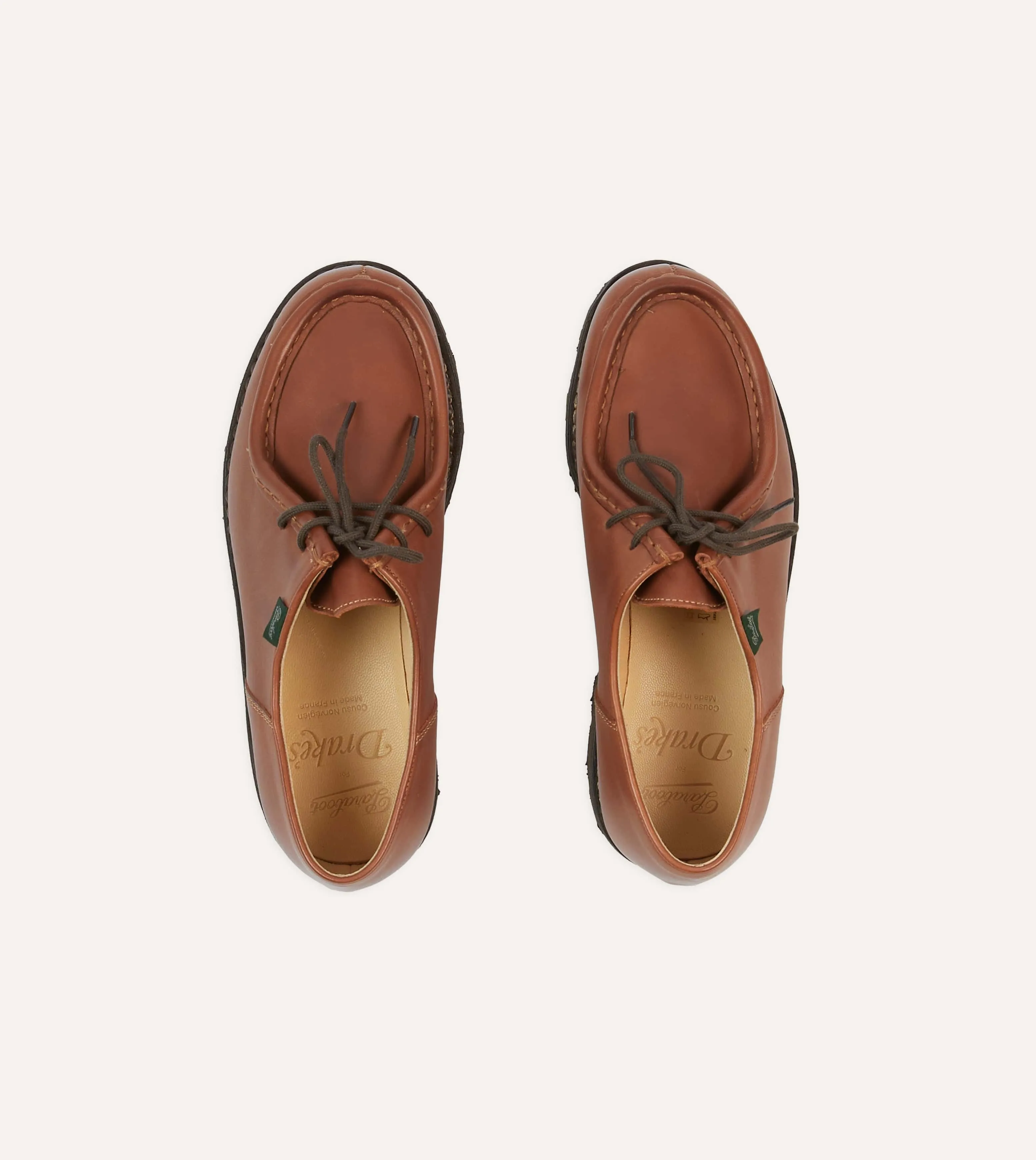 Paraboot for Drake's Michael Fawn Calf Leather Derby Shoe sold by Drake's London product image thumbnail 4