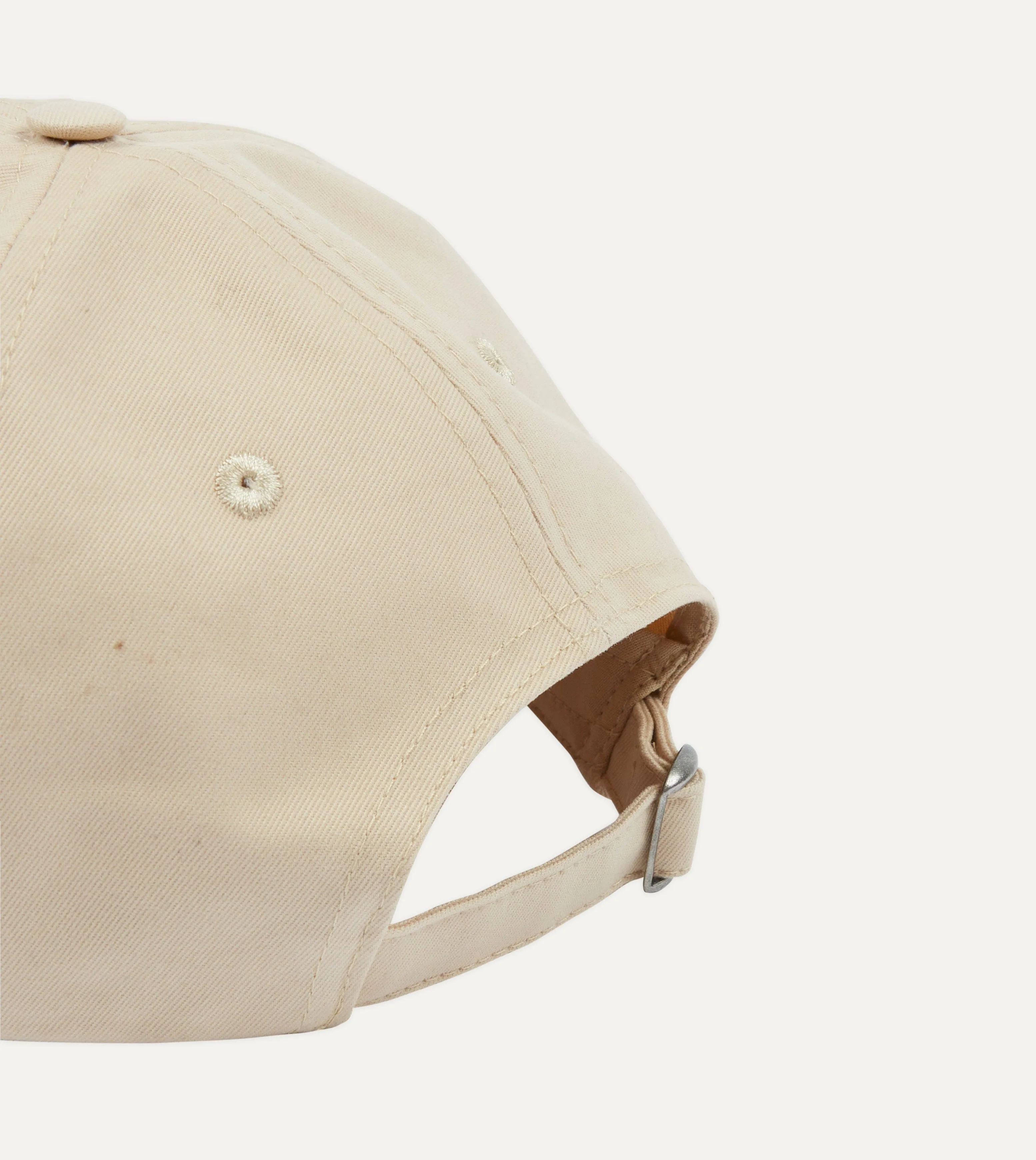 Ecru Chainstitch 'D' Oysters Cotton Twill Baseball Cap sold by Drake's London product image thumbnail 2