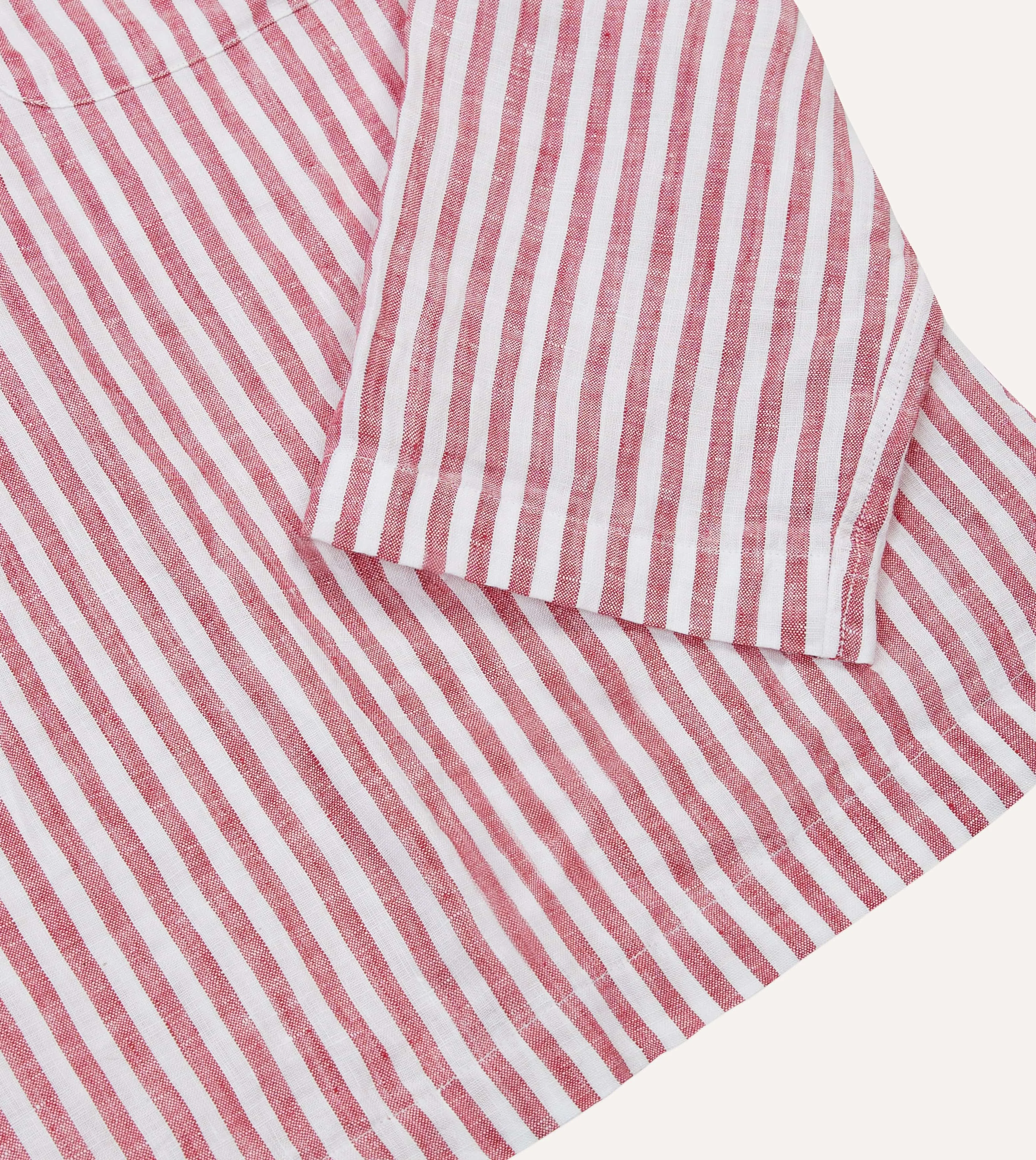Red Stripe Linen Smock Shirt sold by Drake's London product image thumbnail 5