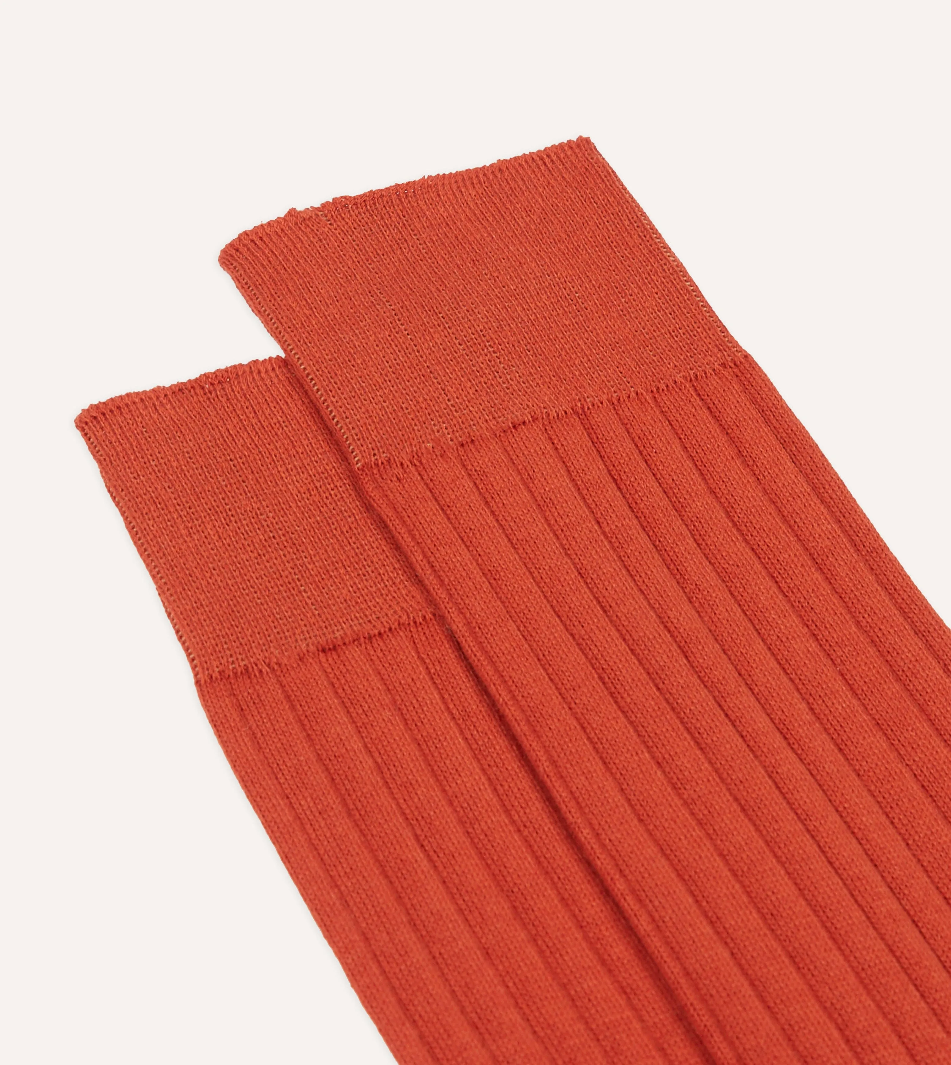 Orange Cotton Mid-Calf Socks sold by Drake's London product image thumbnail 3