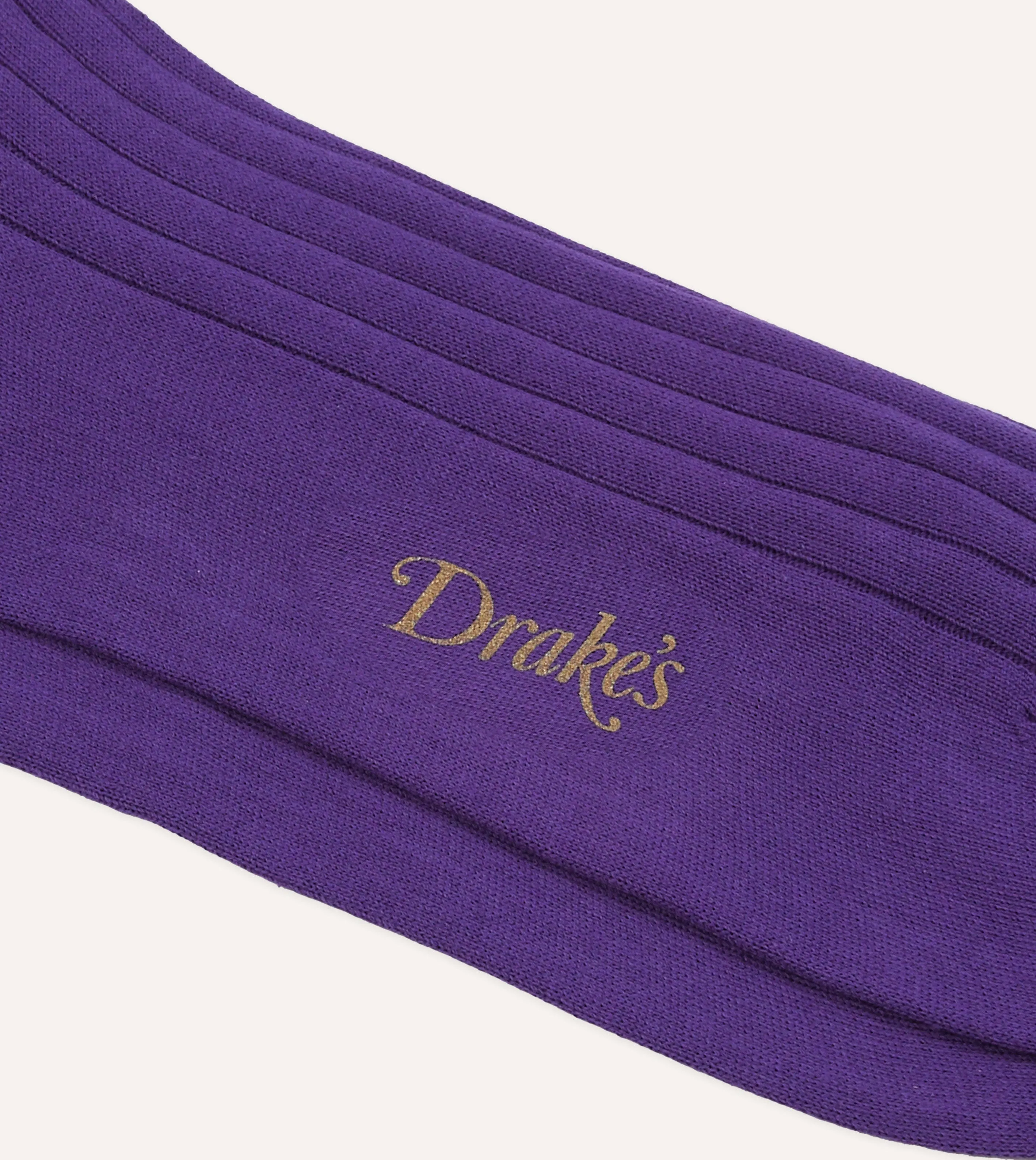 Purple Cotton Mid-Calf Socks sold by Drake's London product image thumbnail 2
