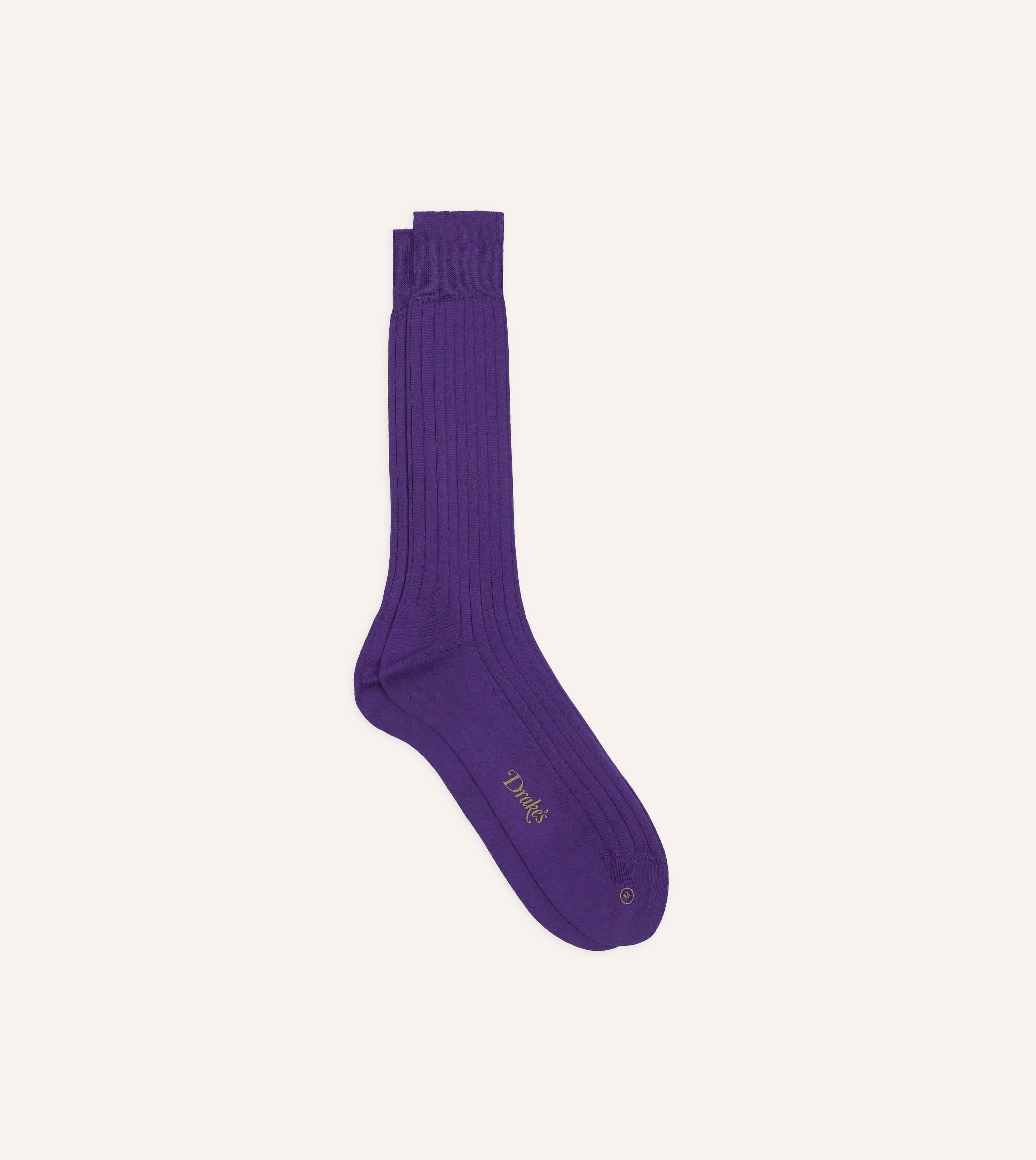 Purple Cotton Mid-Calf Socks sold by Drake's London
