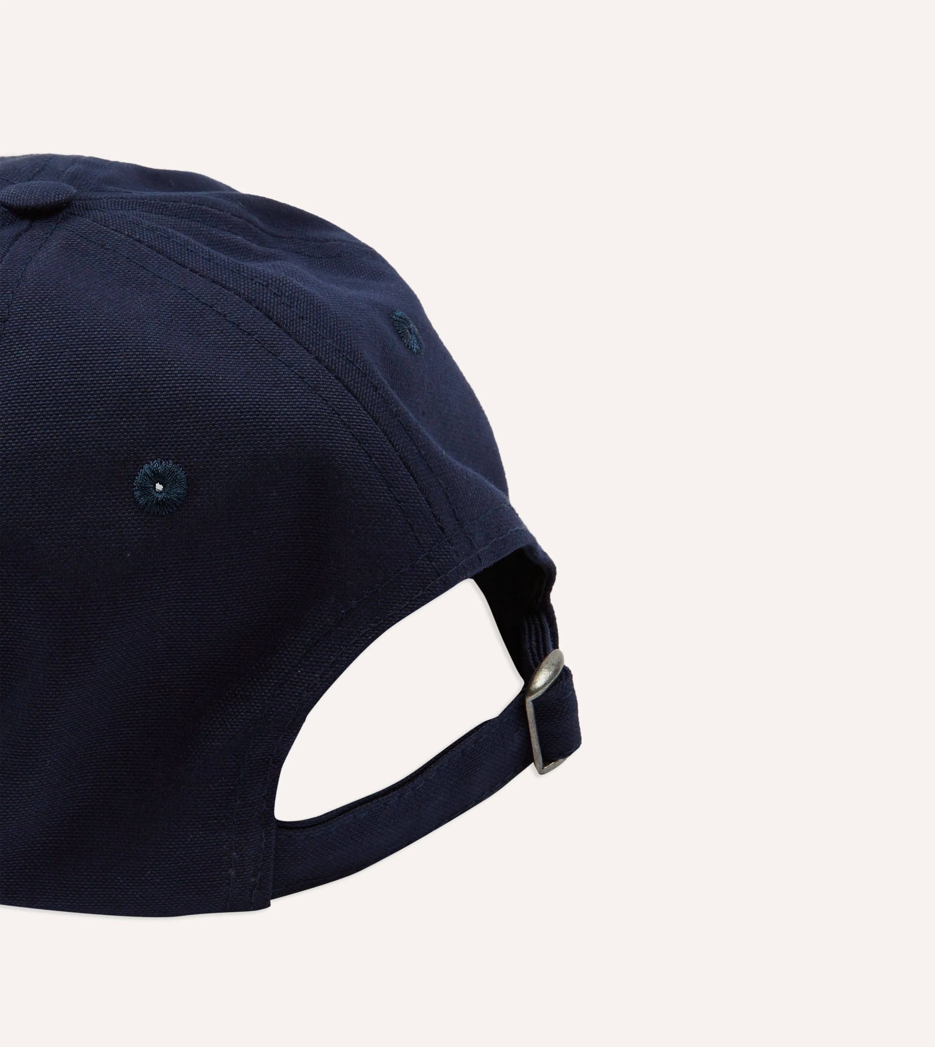 Navy Madras 'D' Appliqué Cotton Twill Baseball Cap sold by Drake's London product image thumbnail 2