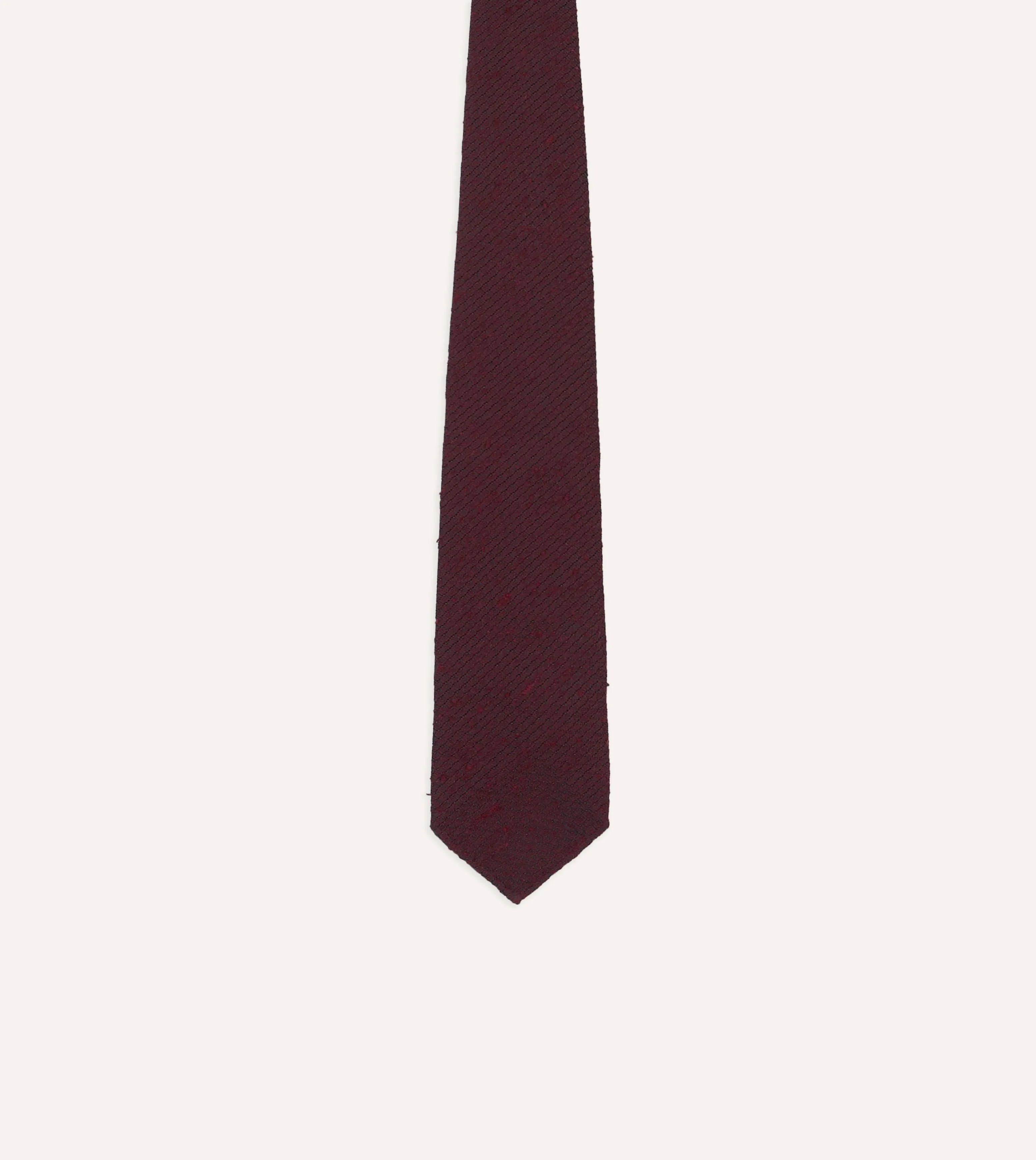 Red Shantung Silk Hand-Rolled Tie sold by Drake's London product image thumbnail 4