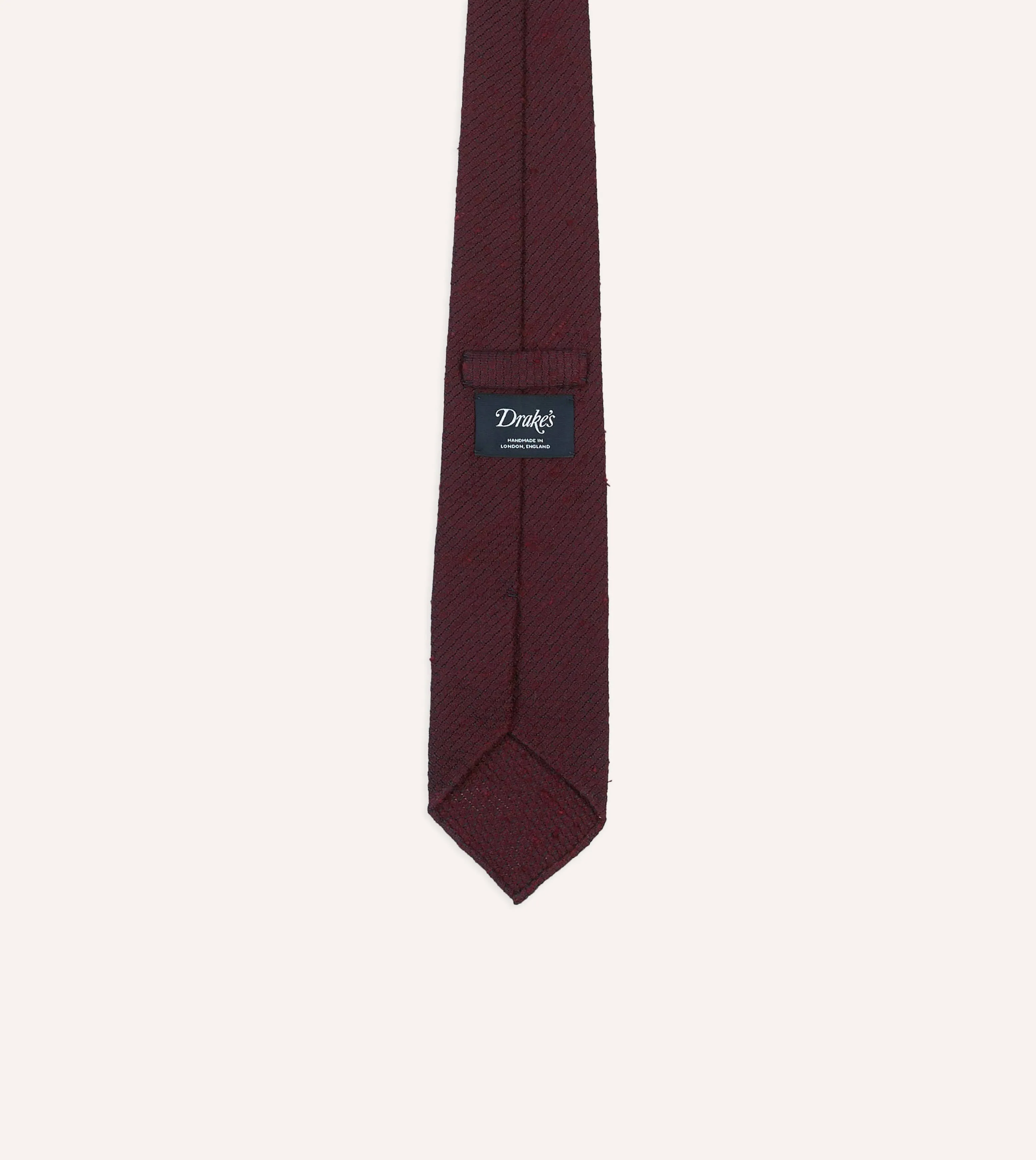 Red Shantung Silk Hand-Rolled Tie sold by Drake's London product image thumbnail 3