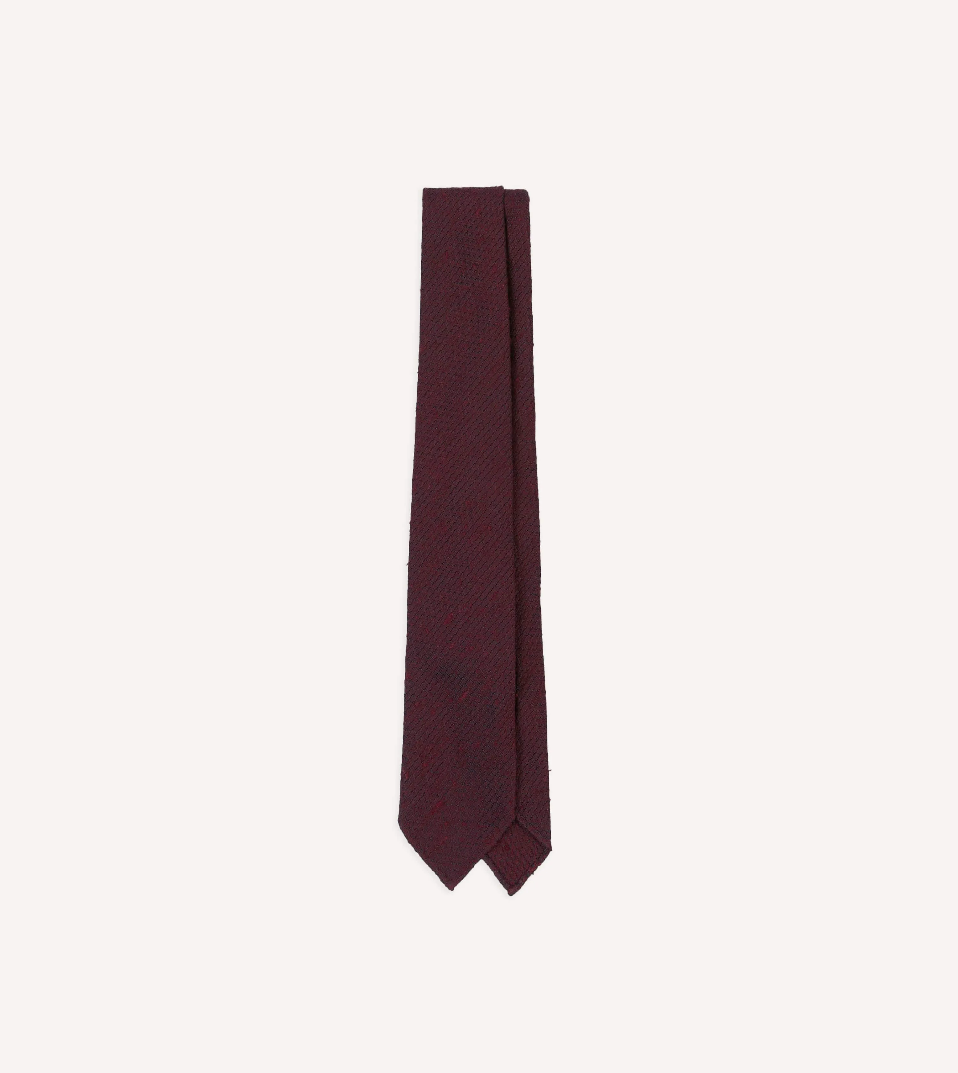 Red Shantung Silk Hand-Rolled Tie sold by Drake's London