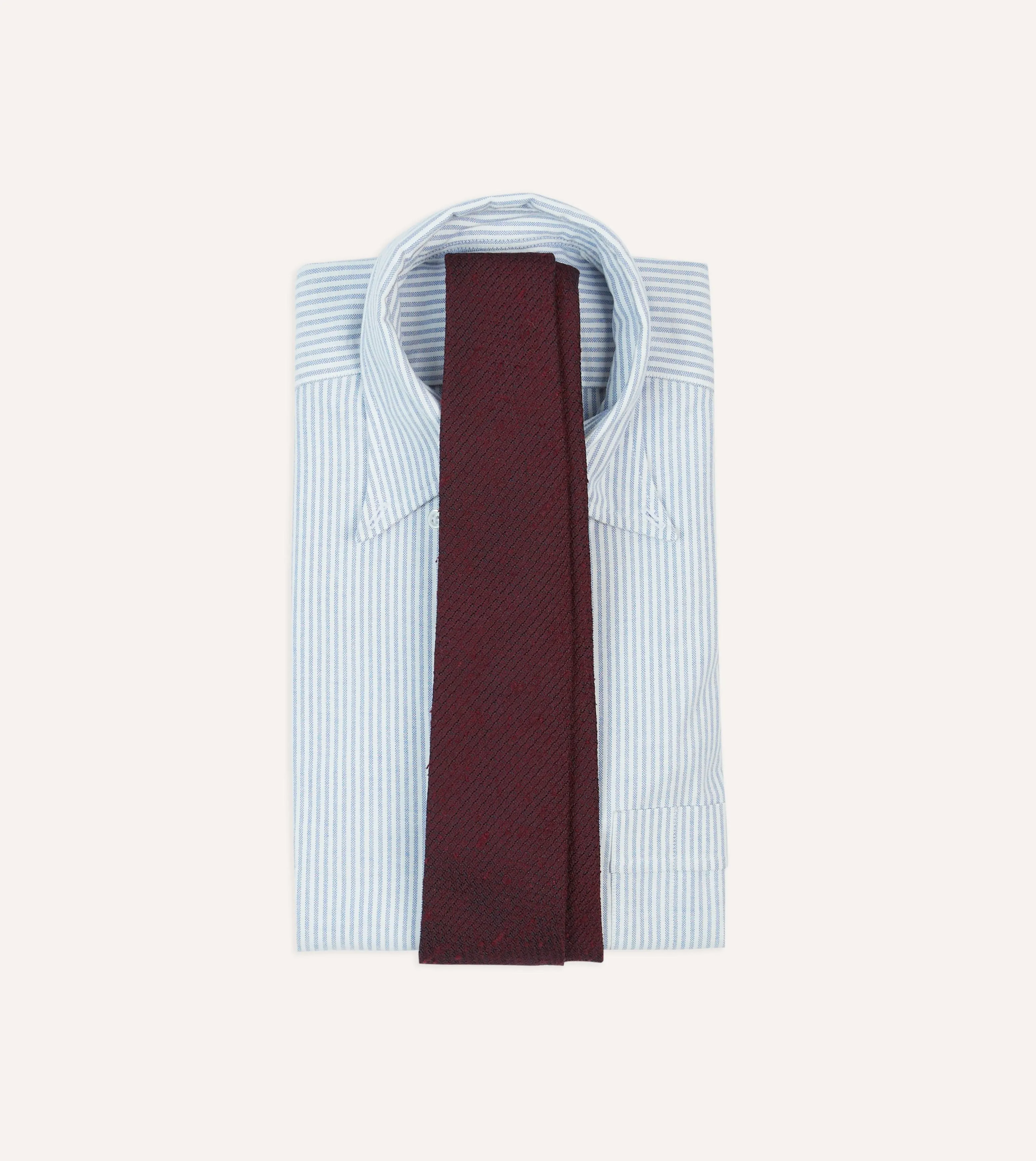 Red Shantung Silk Hand-Rolled Tie sold by Drake's London product image thumbnail 2