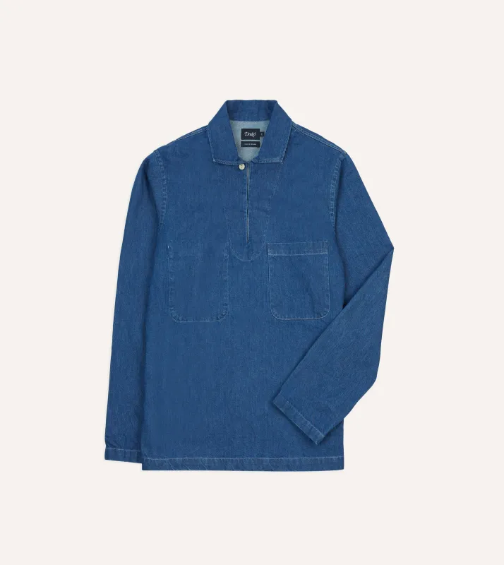 Stone Wash Denim Smock sold by Drake's London