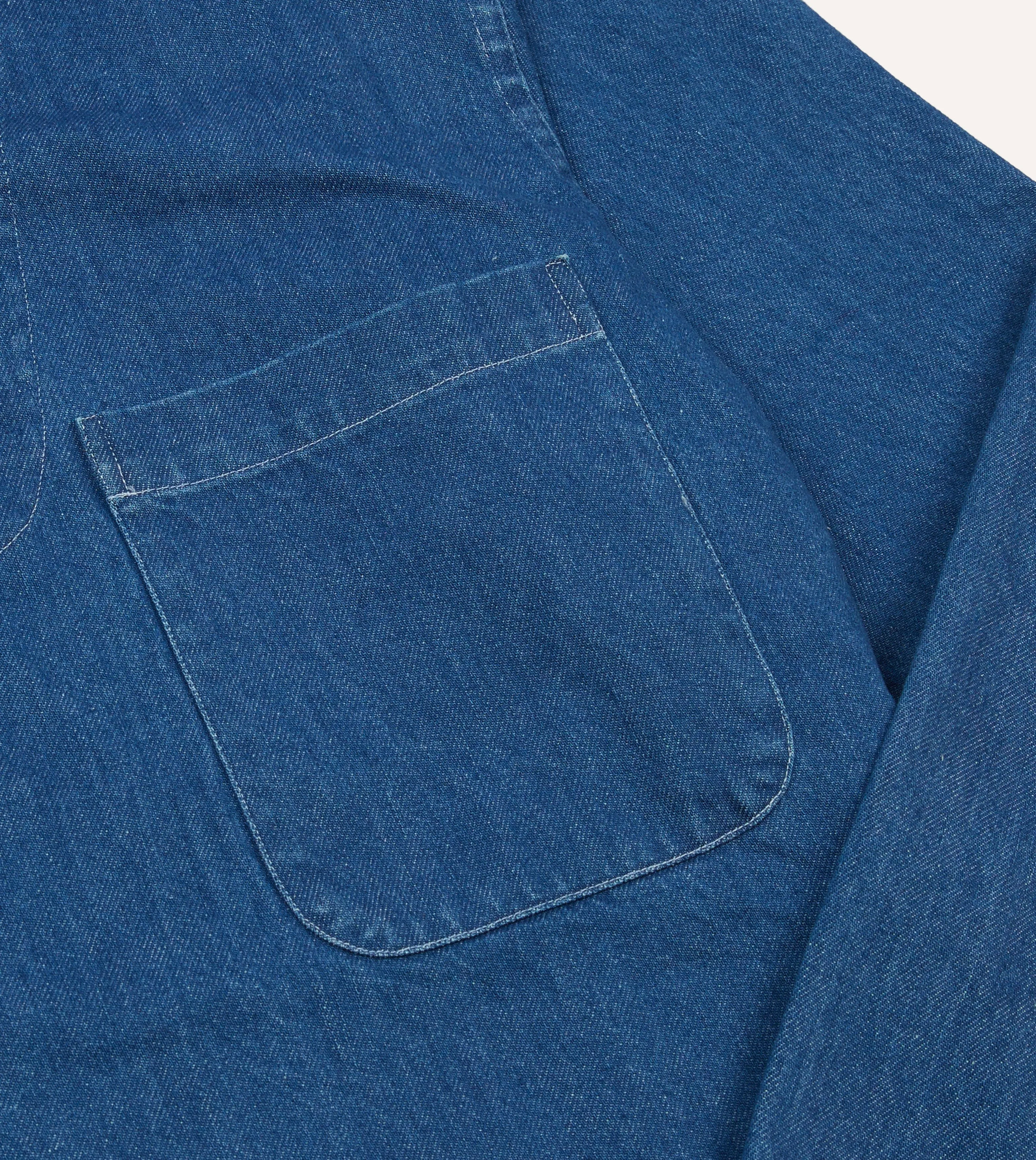 Stone Wash Denim Smock sold by Drake's London product image thumbnail 4