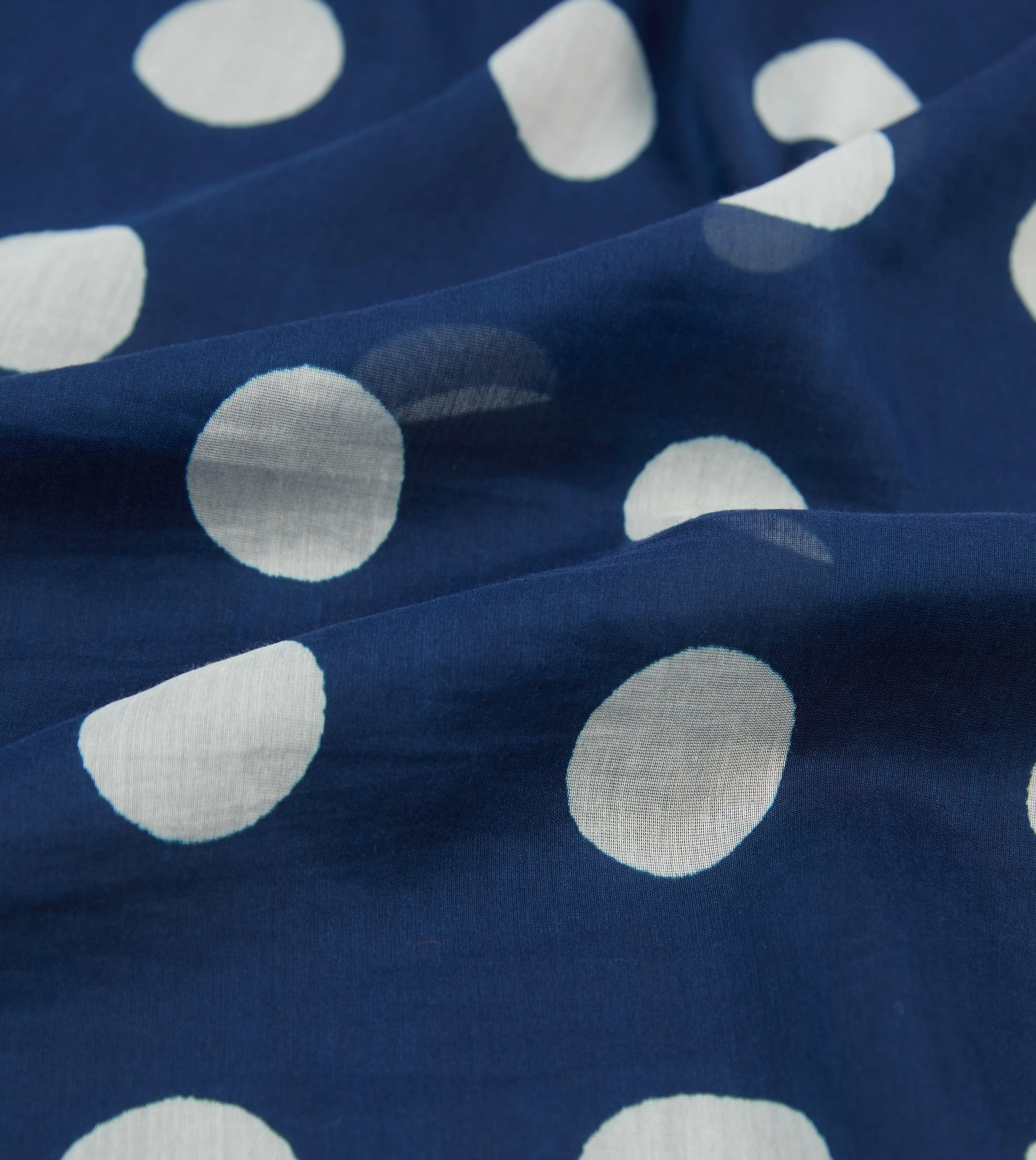 Olive, Navy and Ecru Large Spots Print Cotton-Silk Pocket Square sold by Drake's London product image thumbnail 2