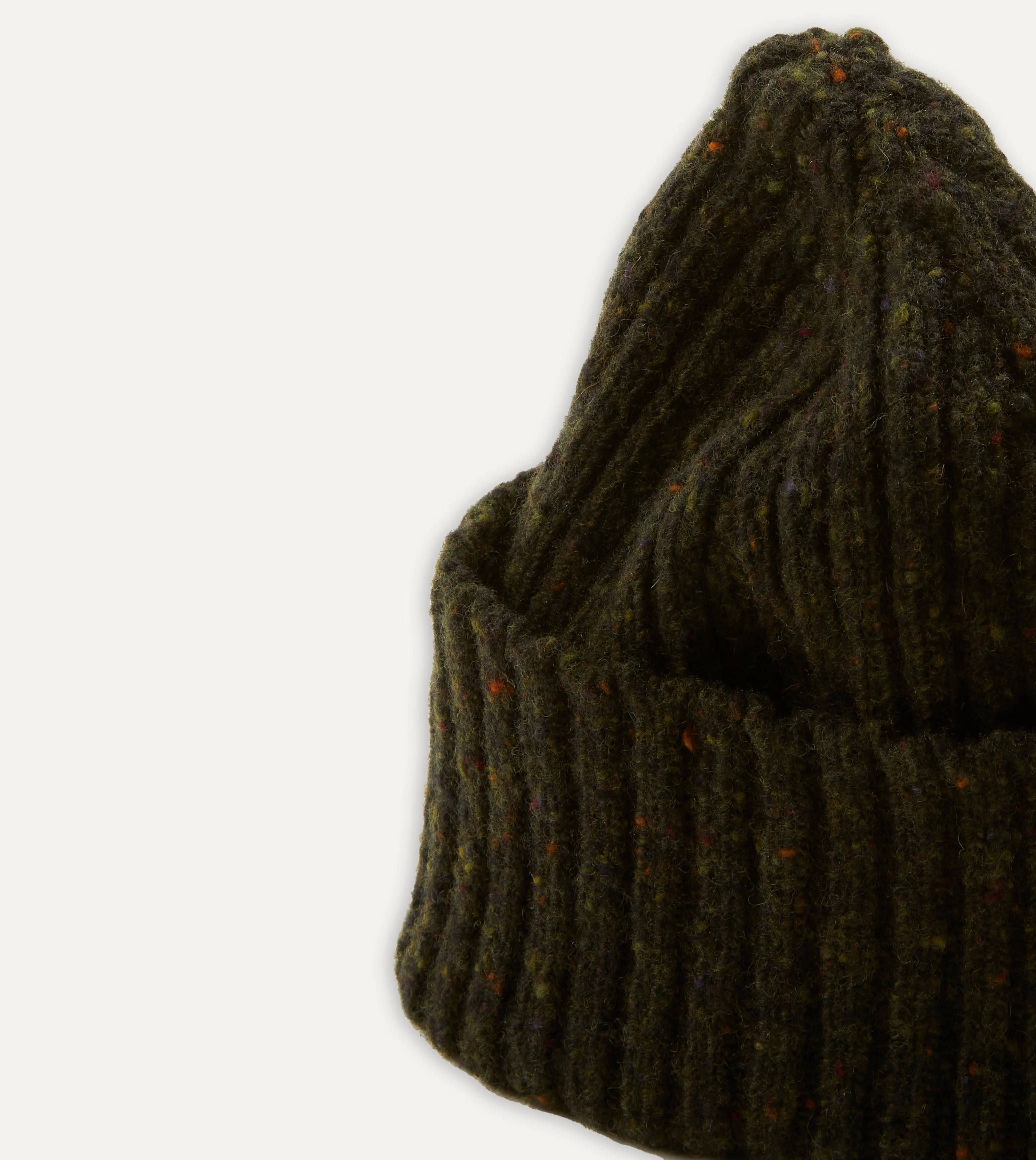Green Ribbed Merino Donegal Knit Cap sold by Drake's London product image thumbnail 3