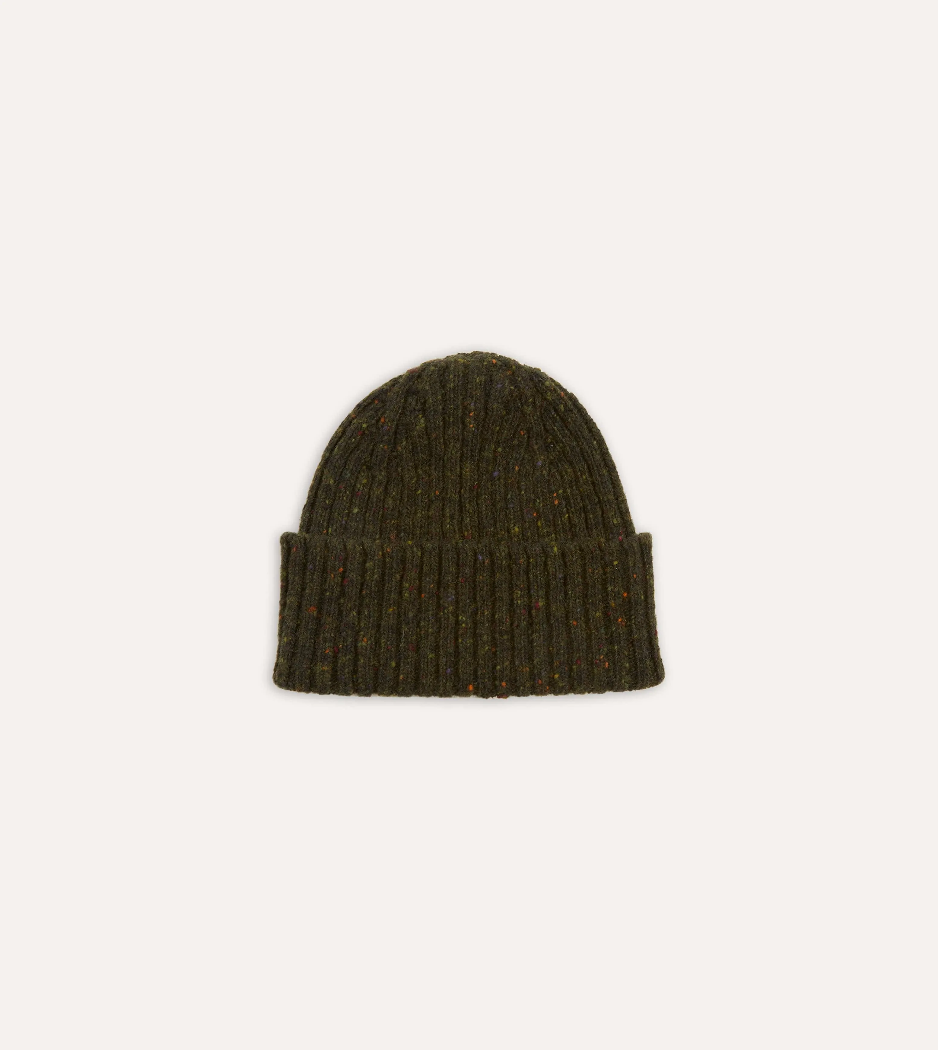 Green Ribbed Merino Donegal Knit Cap sold by Drake's London