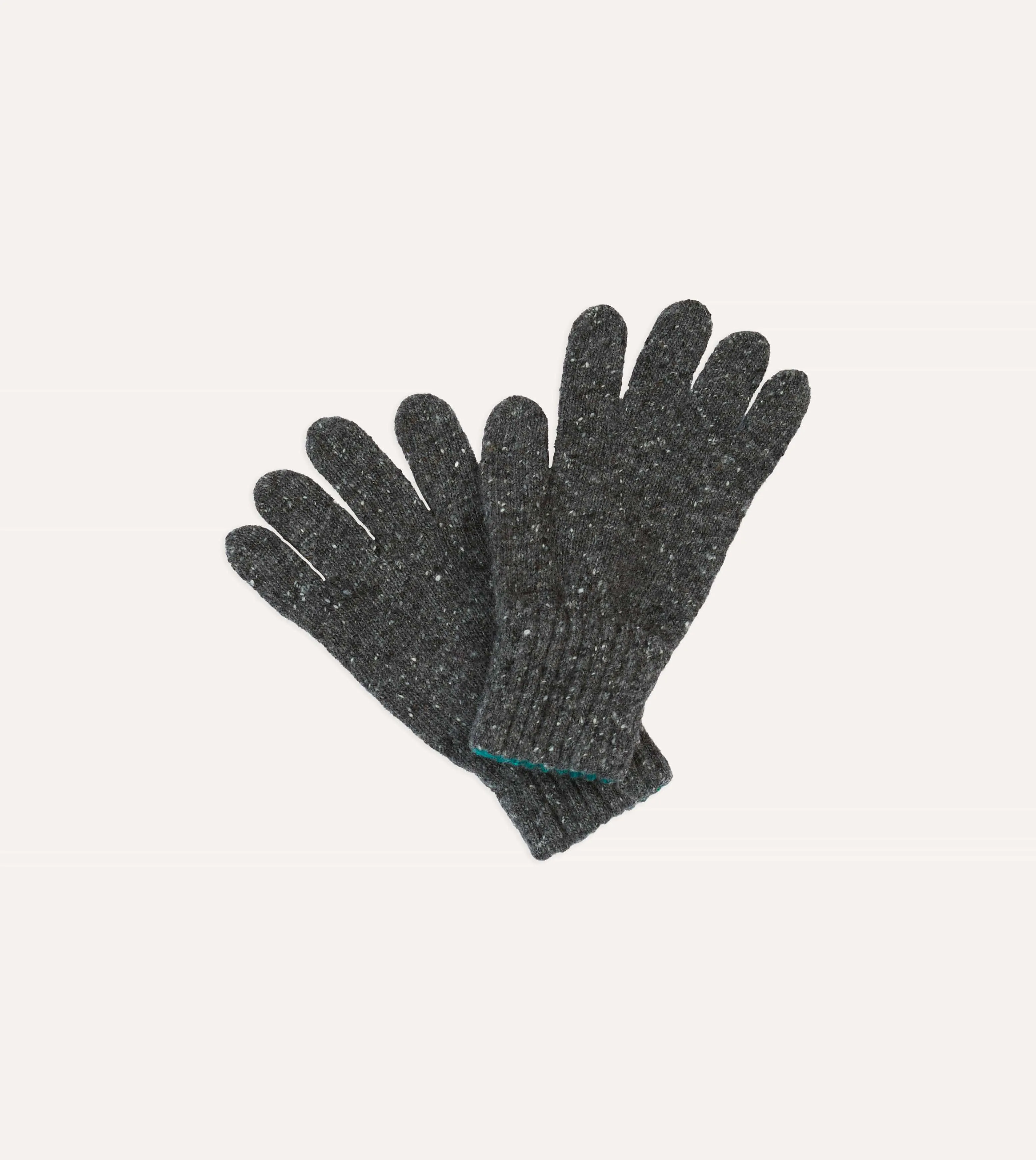 Grey Merino Wool Knitted Gloves sold by Drake's London