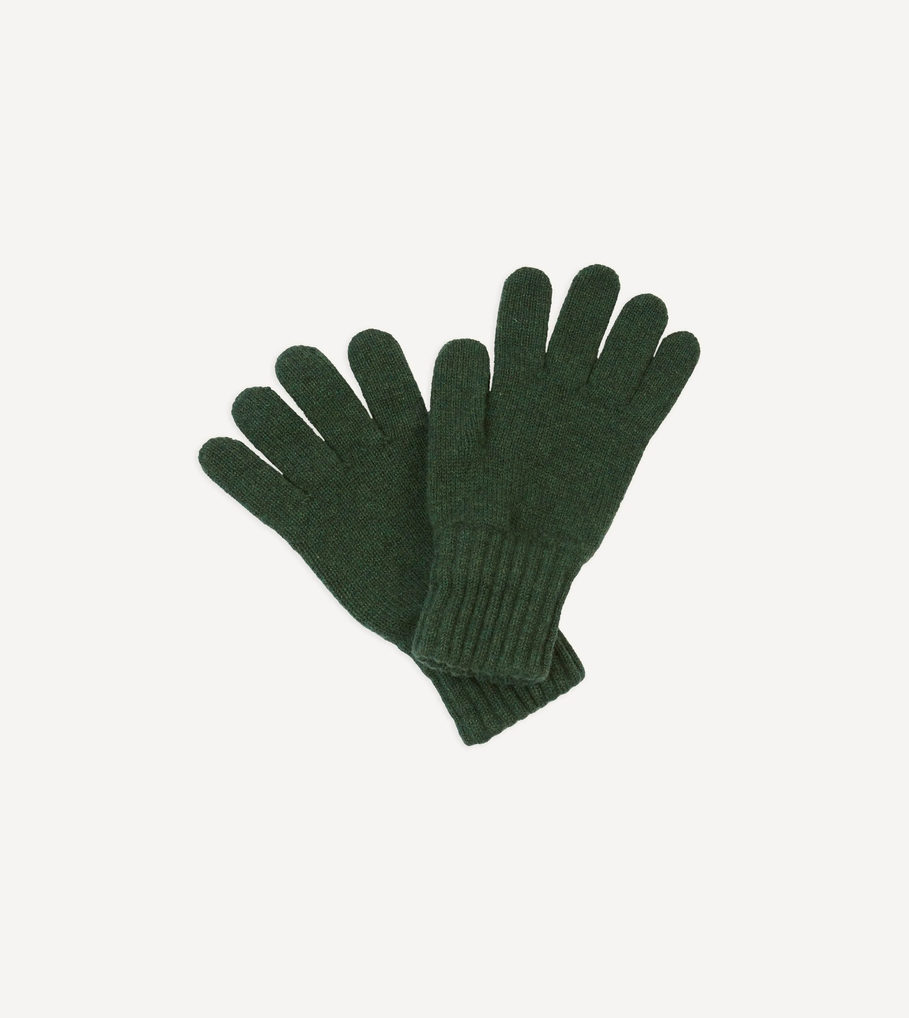 Green Lambswool Knitted Gloves sold by Drake's London