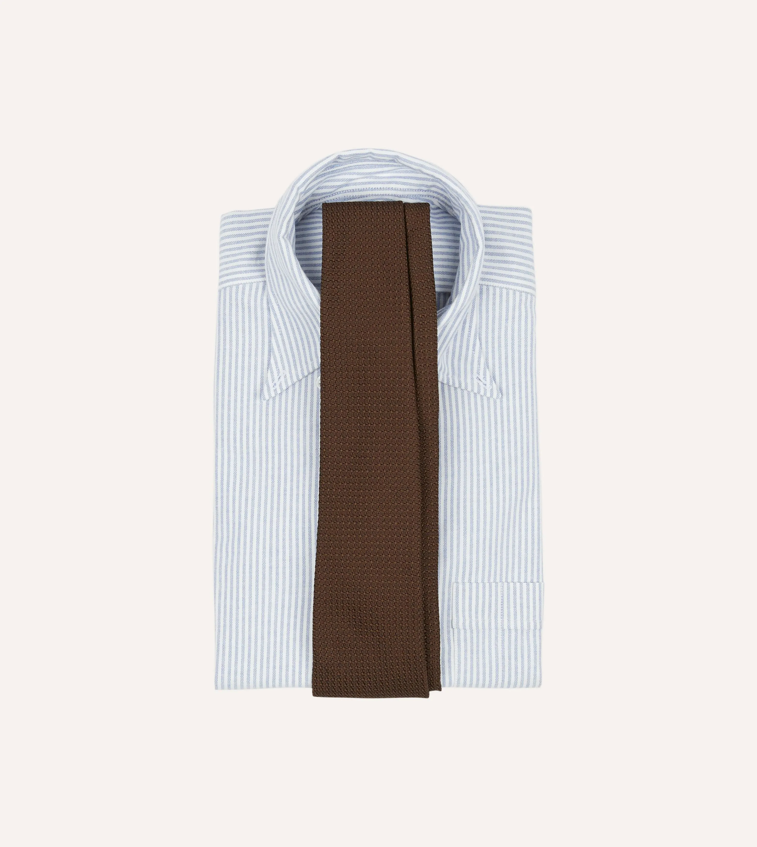 Brown Hand Rolled Large Knot Grenadine Tie sold by Drake's London product image thumbnail 2