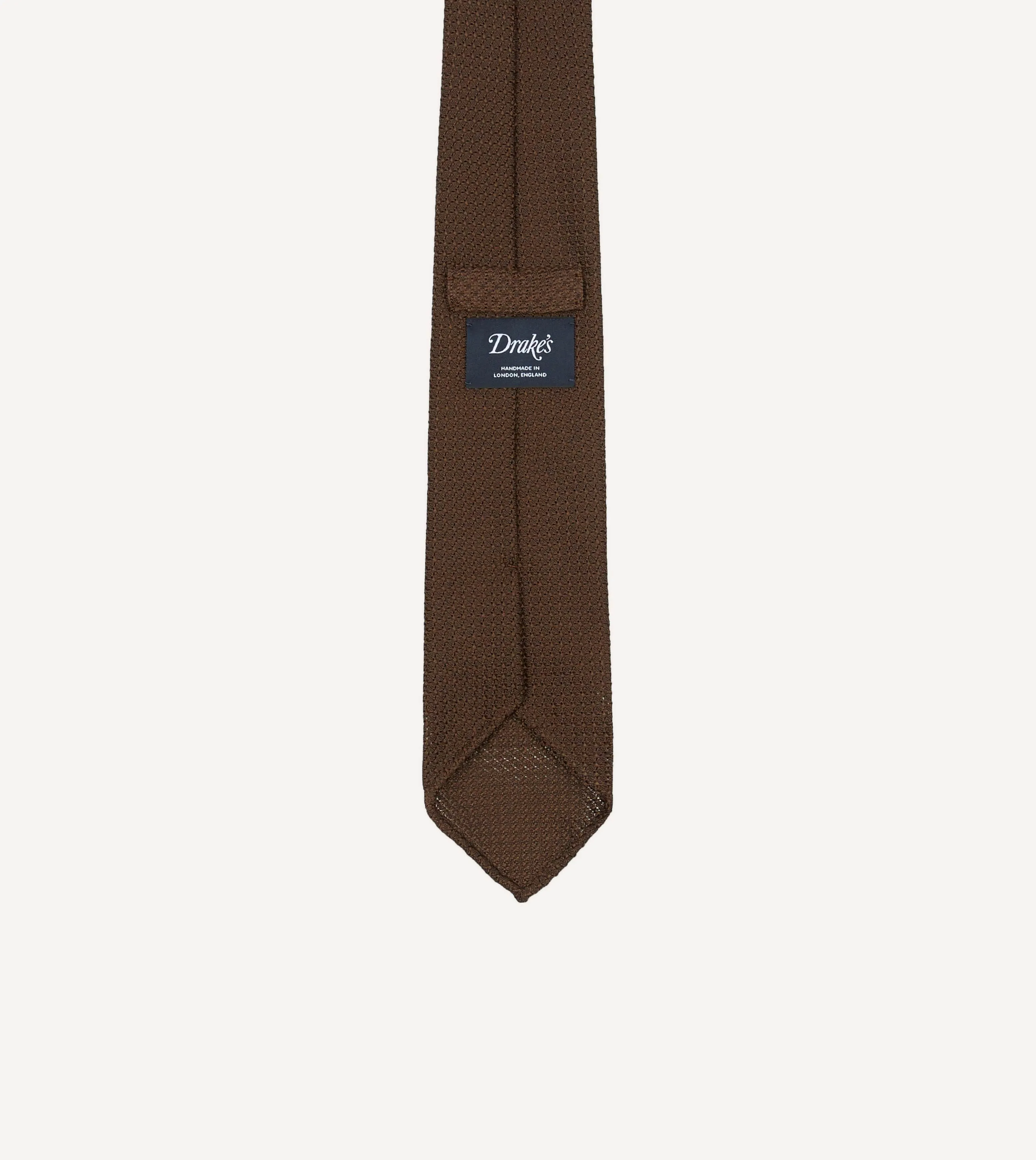 Brown Hand Rolled Large Knot Grenadine Tie sold by Drake's London product image thumbnail 3