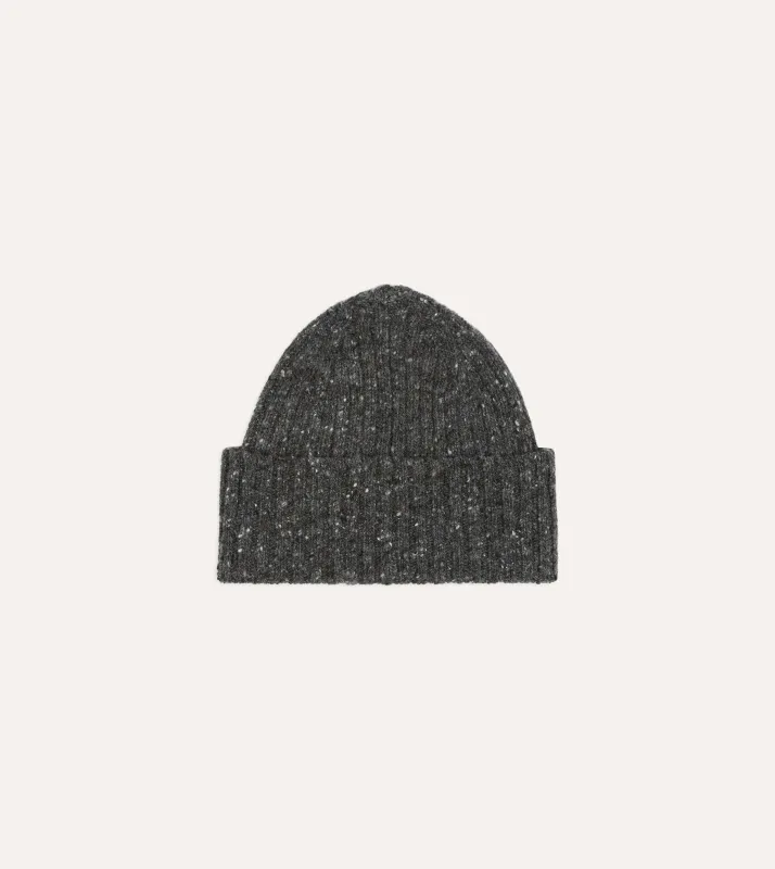 Grey Donegal Ribbed Merino Knit Cap sold by Drake's London
