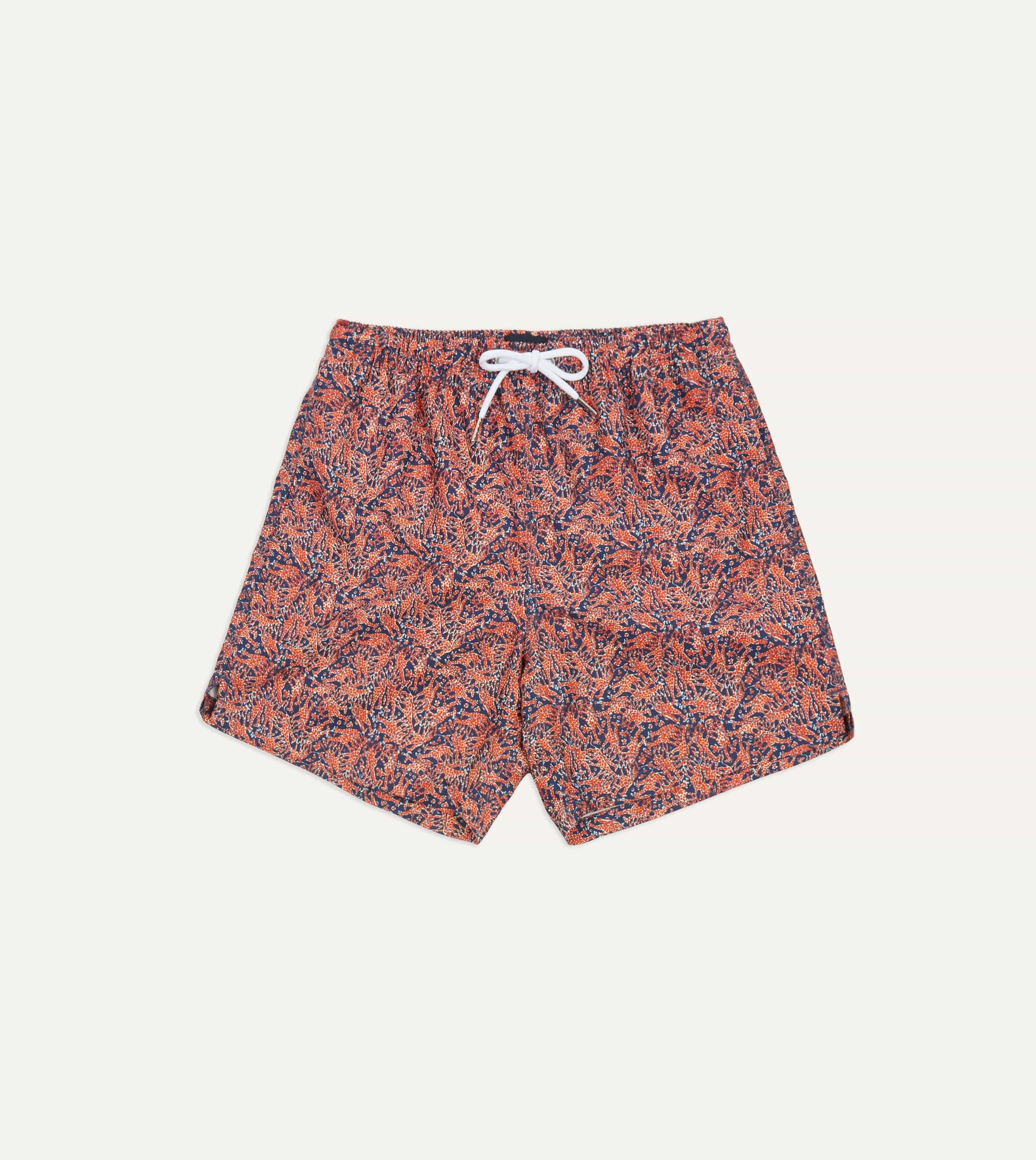 Giraffe Print Nylon Drawstring Swim Shorts sold by Drake's London
