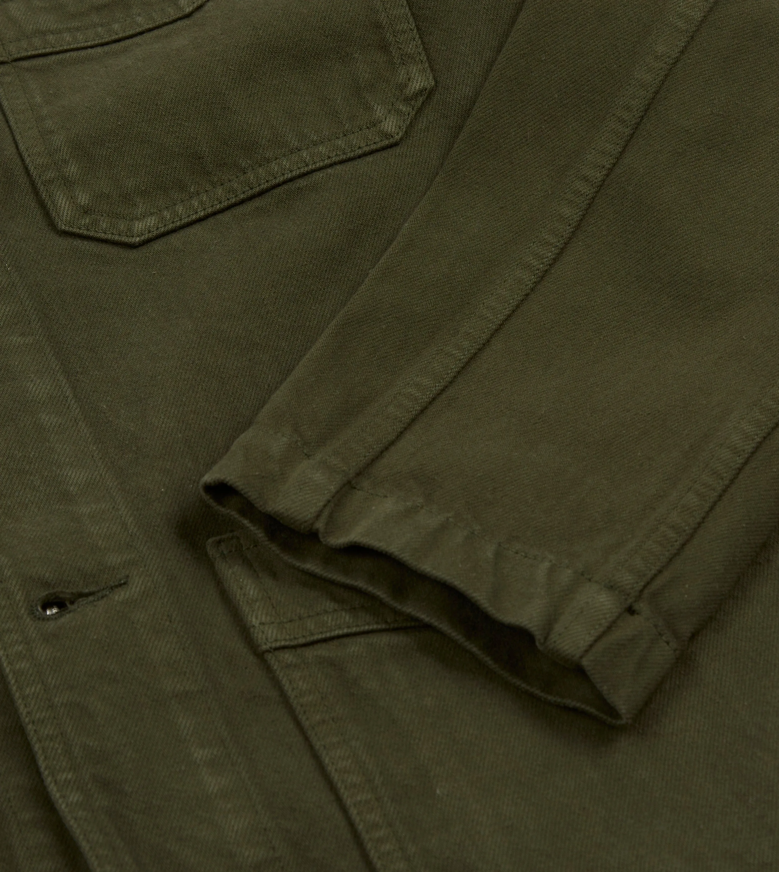 Green Heavy Twill Cotton Five-Pocket Chore Jacket sold by Drake's London product image thumbnail 4