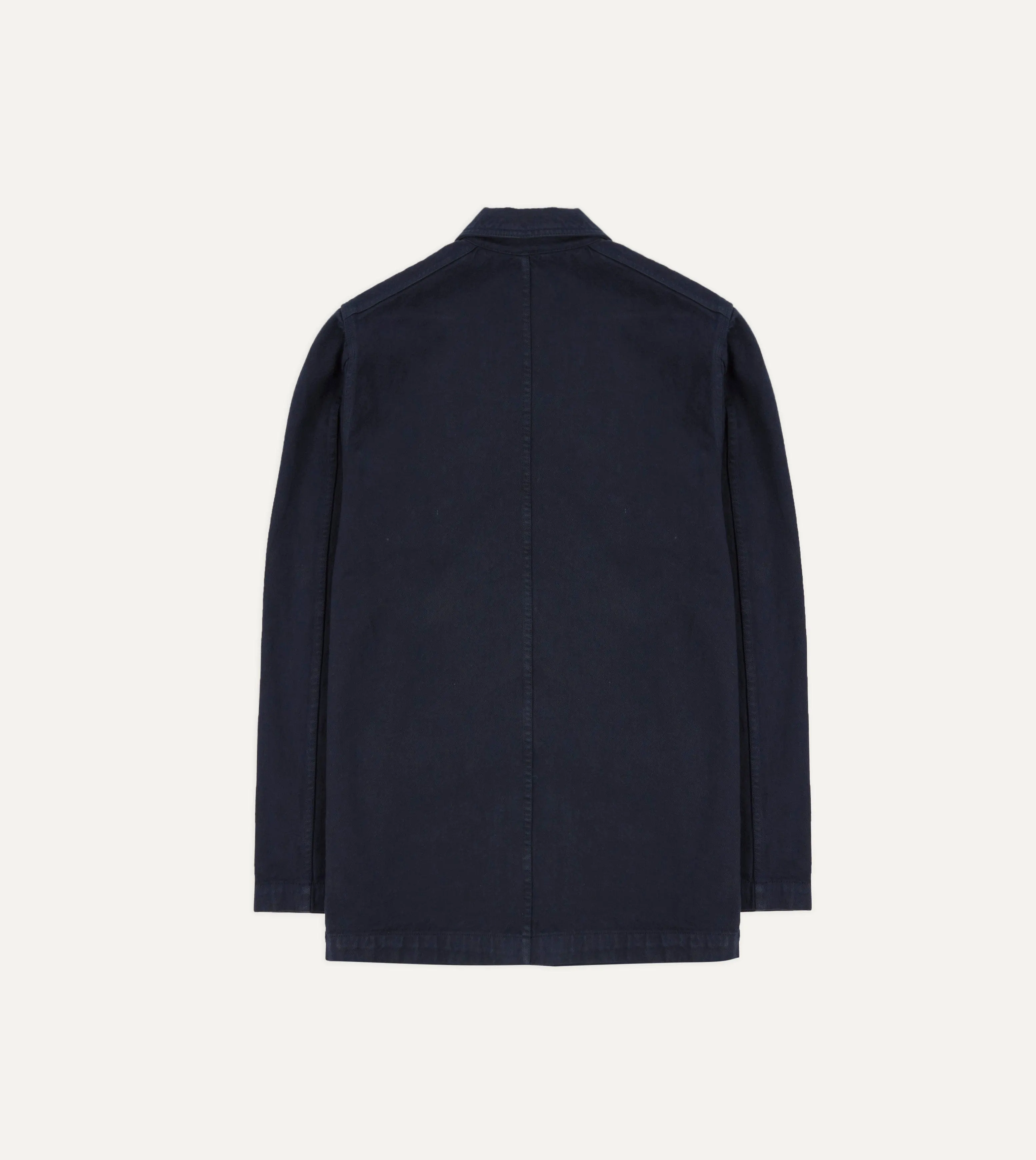 Navy Heavy Twill Cotton Five-Pocket Chore Jacket sold by Drake's London product image thumbnail 3
