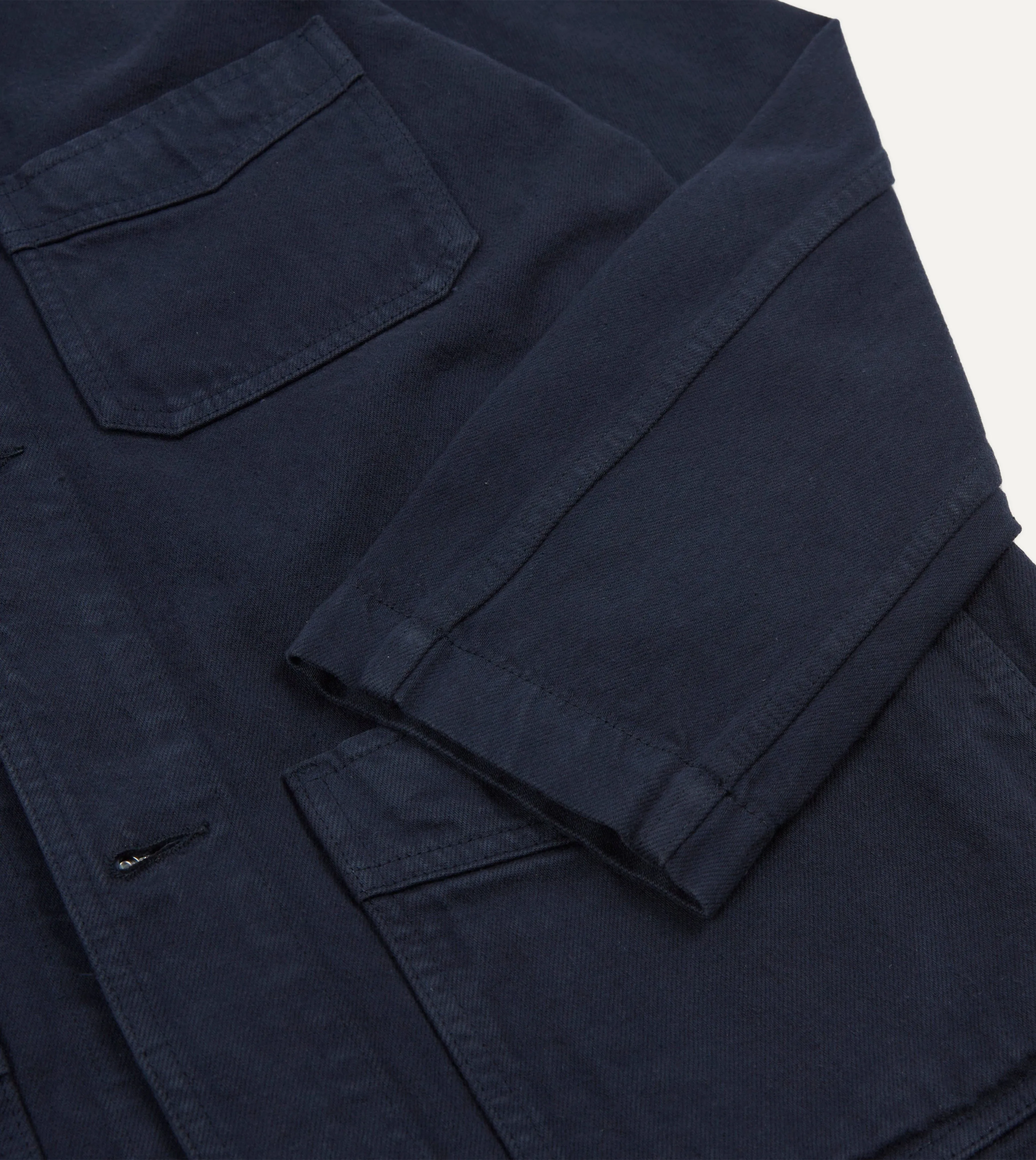 Navy Heavy Twill Cotton Five-Pocket Chore Jacket sold by Drake's London product image thumbnail 5