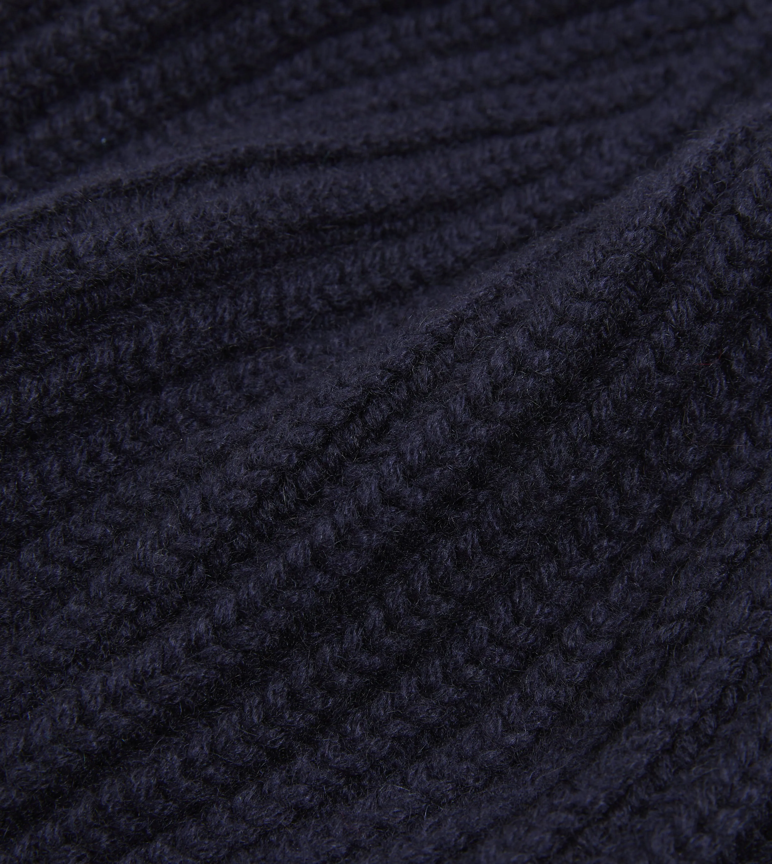 Navy Cashmere Ribbed Knit Beanie sold by Drake's London product image thumbnail 2