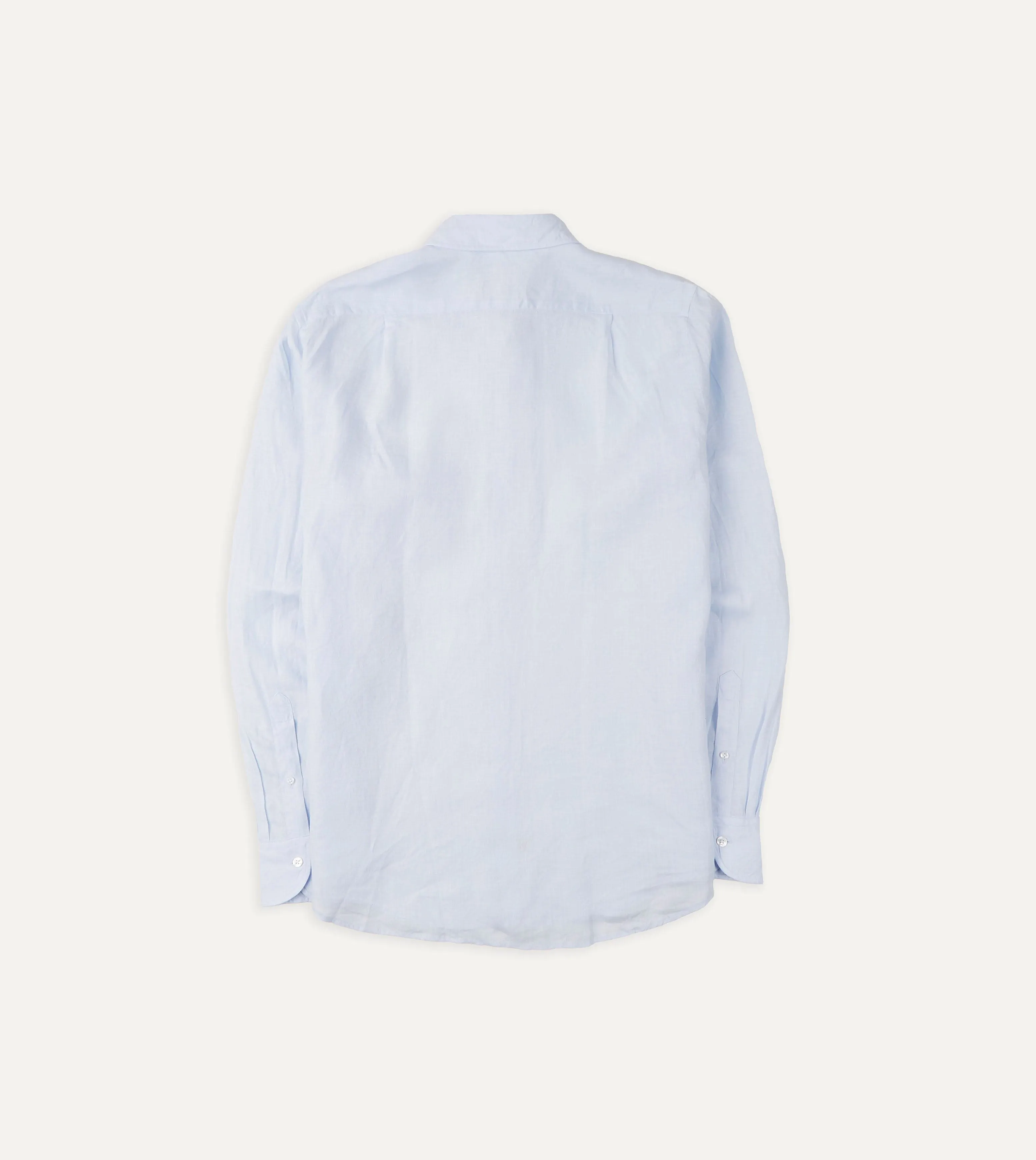 Light Blue Linen Spread Collar Shirt sold by Drake's London product image thumbnail 3