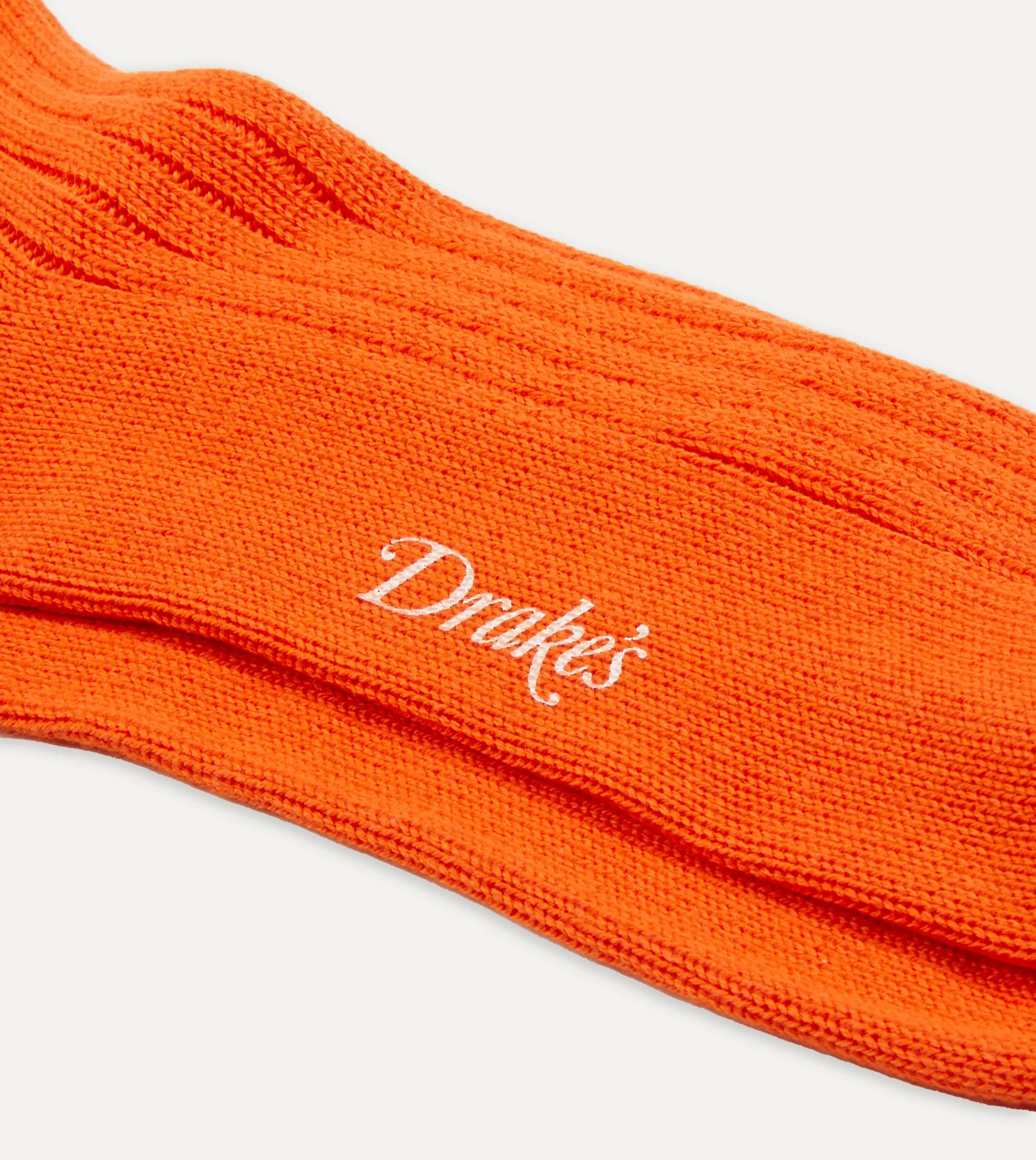 Orange Cotton Sports Socks sold by Drake's London product image thumbnail 2
