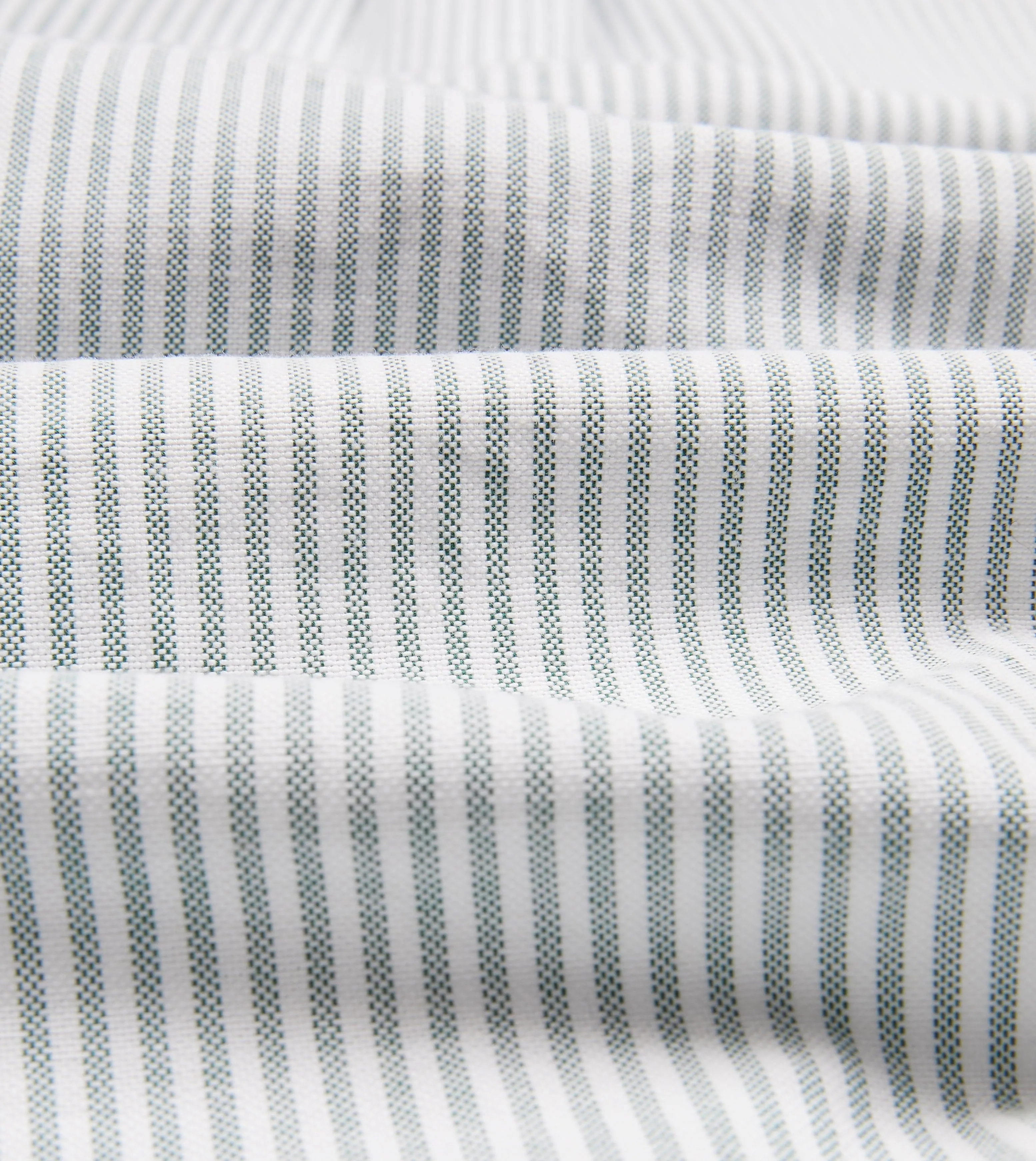 Light Green Ticking Stripe Cotton Oxford Cloth Button-Down Shirt sold by Drake's London product image thumbnail 2