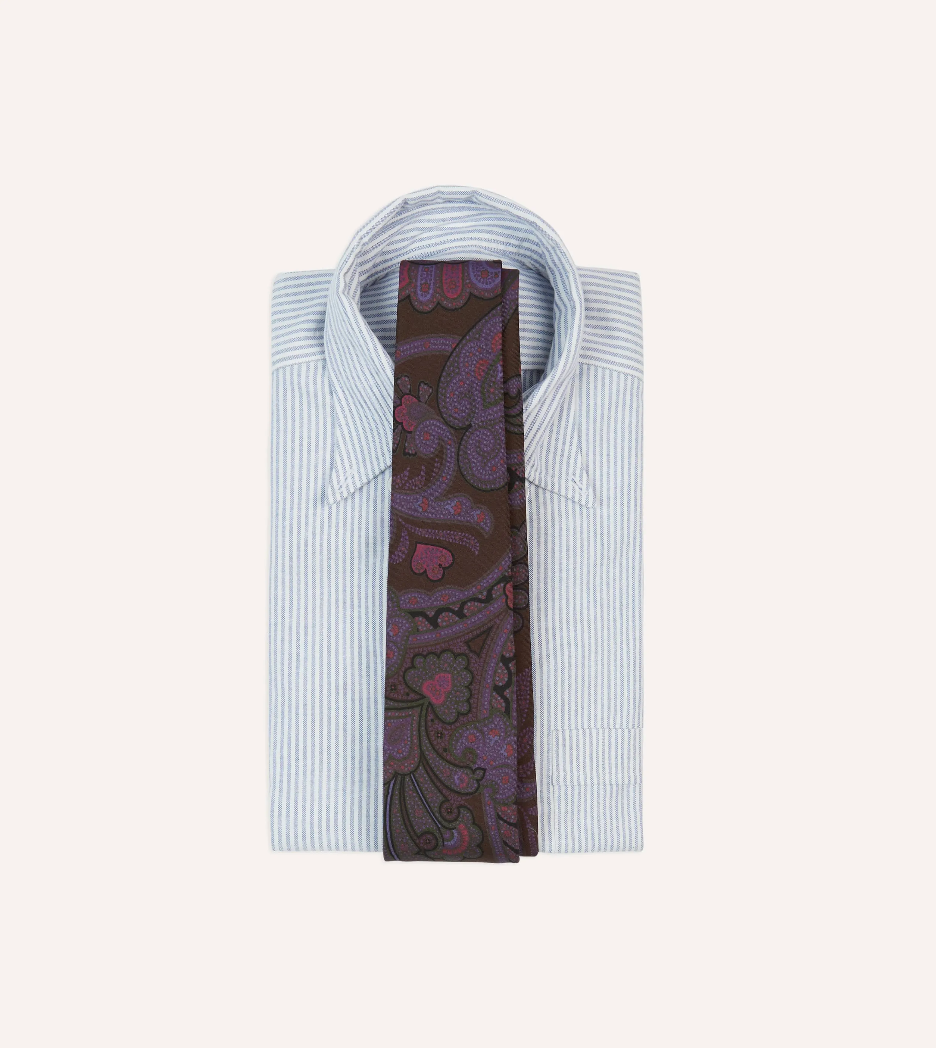Brown Large Paisley Print Madder Silk Self-Tipped Tie sold by Drake's London product image thumbnail 2