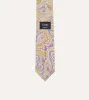 Lilac Large Paisley Silk Self-Tipped Tie sold by Drake's London