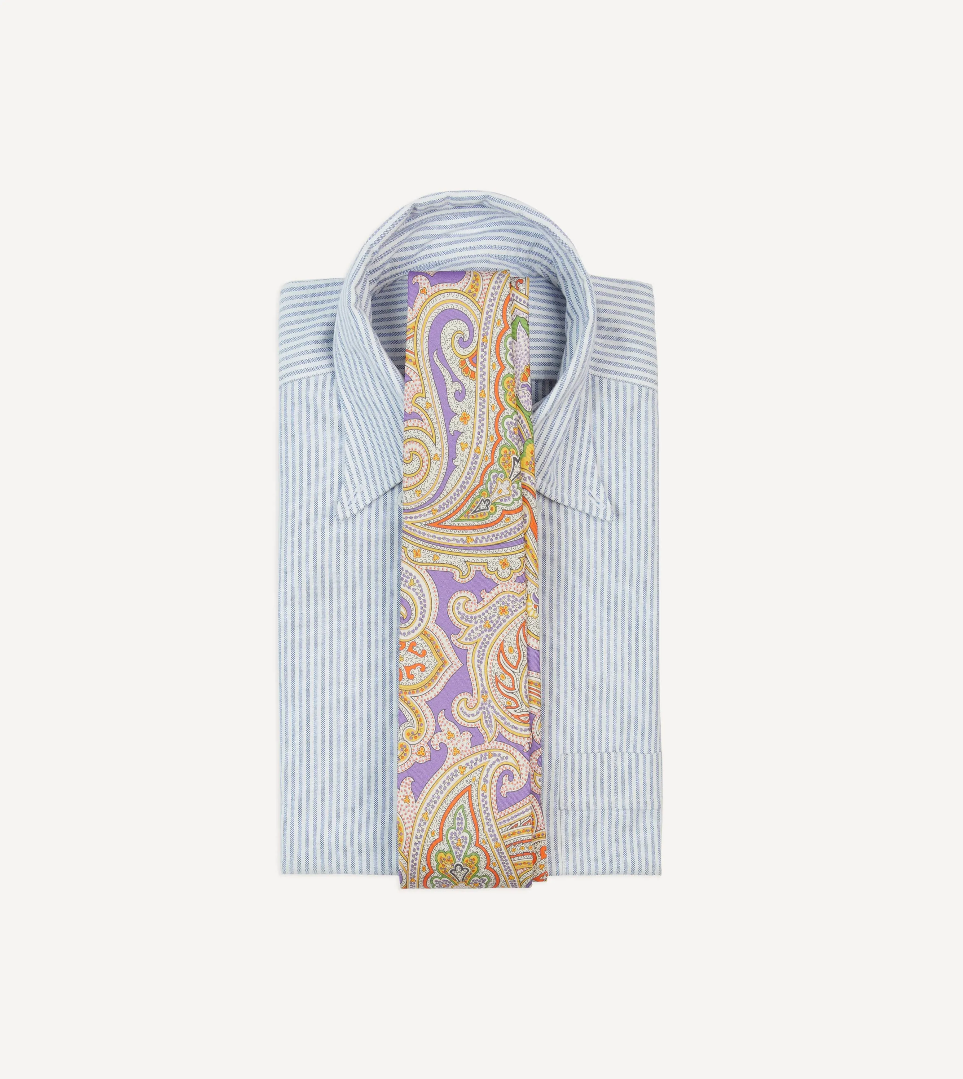 Lilac Large Paisley Silk Self-Tipped Tie sold by Drake's London product image thumbnail 2