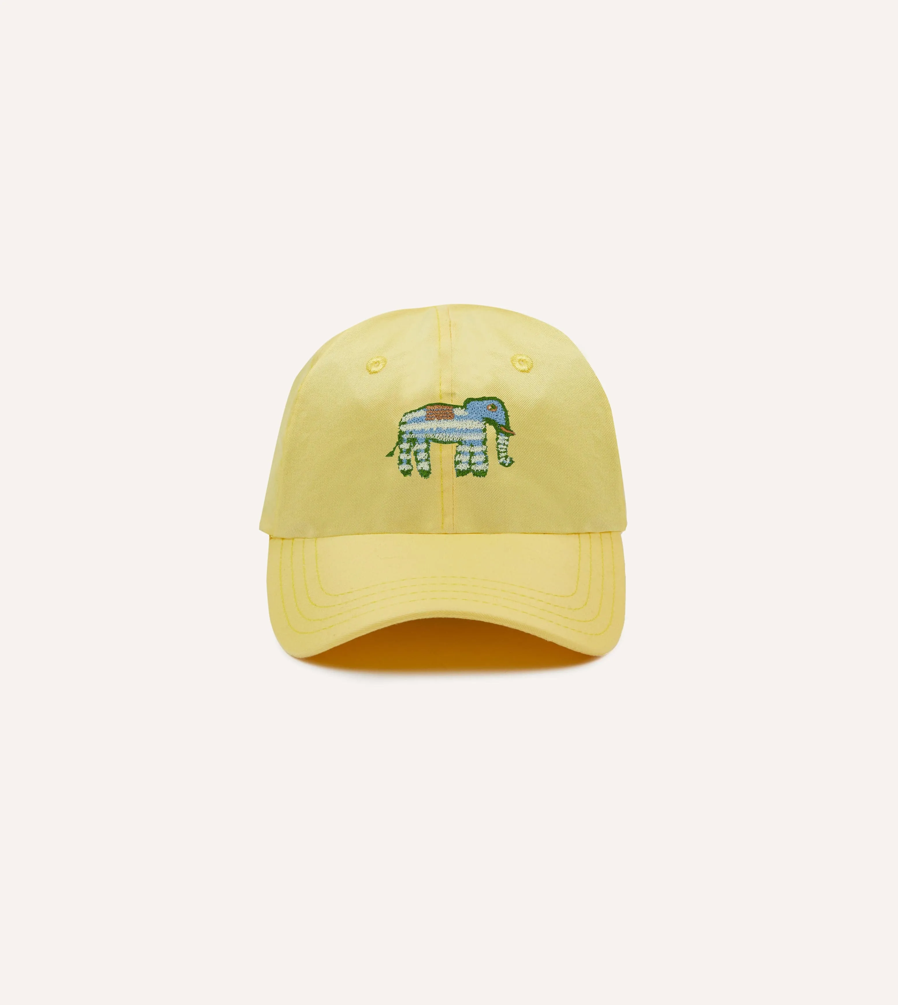 Yellow Elephant Emblem Cotton Twill Baseball Cap sold by Drake's London