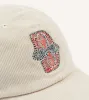 Ecru Kantha Flower Emblem Cotton Baseball Cap sold by Drake's London