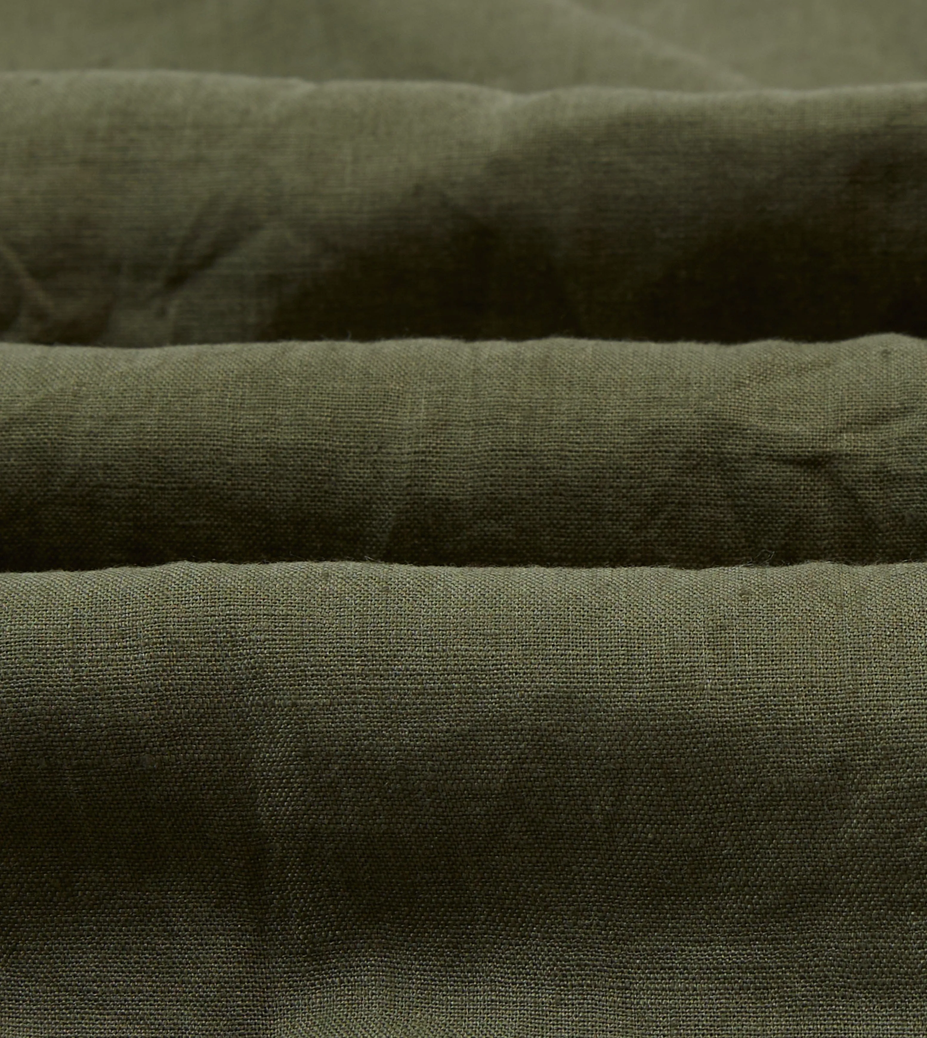 Olive Linen Mandarin Collar Popover Shirt sold by Drake's London product image thumbnail 2