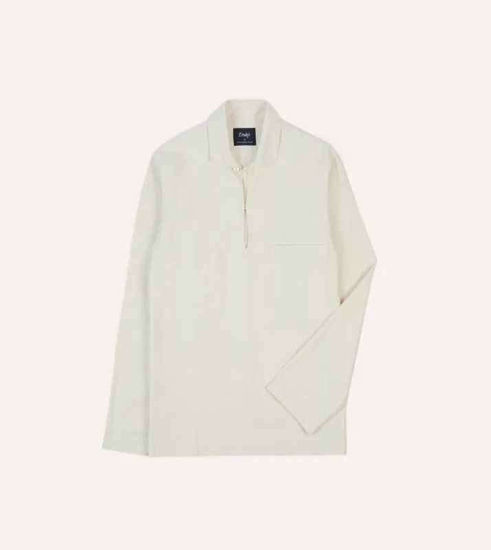 Ecru Linen Twill Smock sold by Drake's London