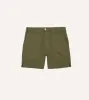 Olive Cotton-Linen Herringbone Fatigue Shorts sold by Drake's London