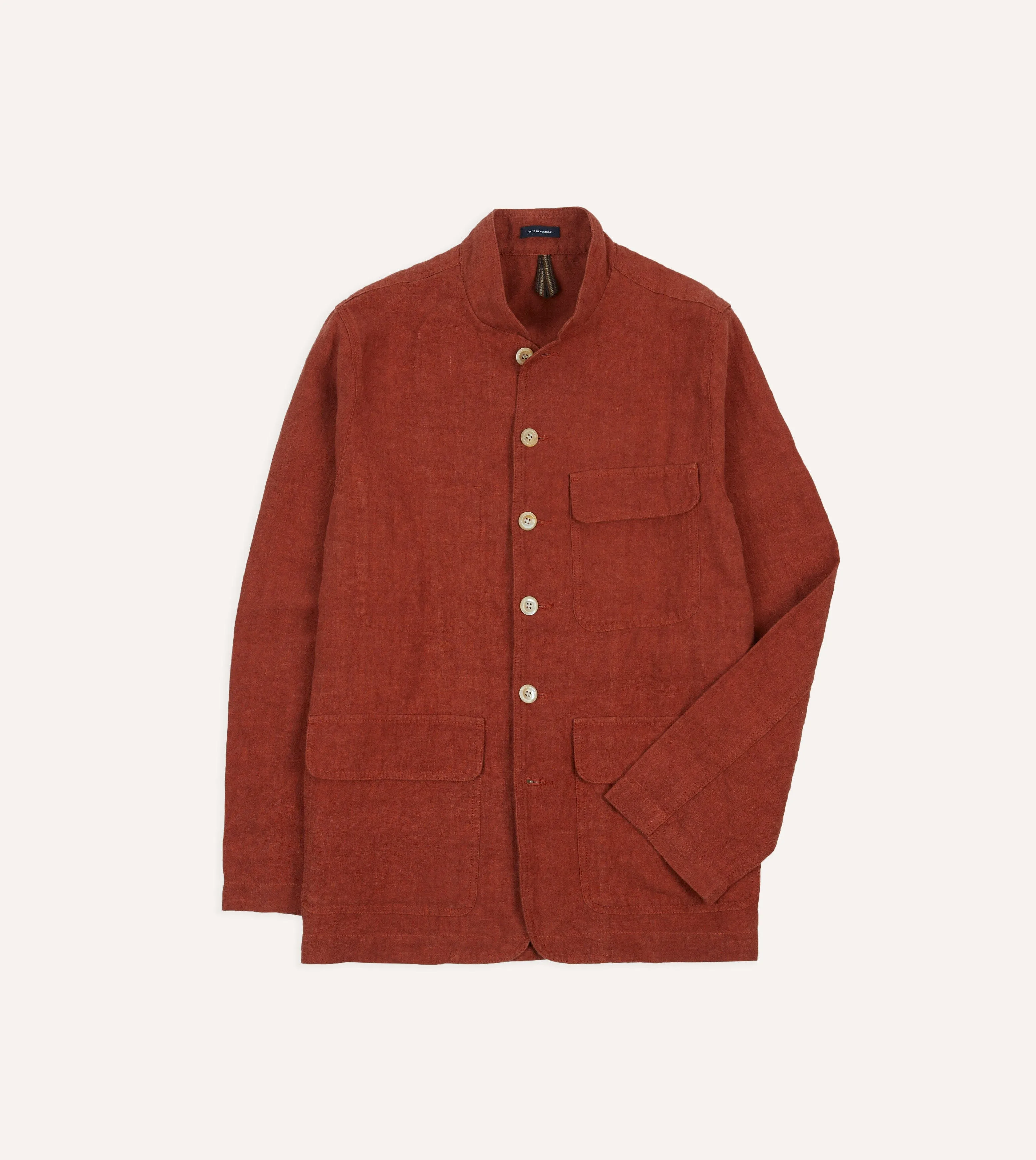 Rust Linen Forestiere Jacket sold by Drake's London