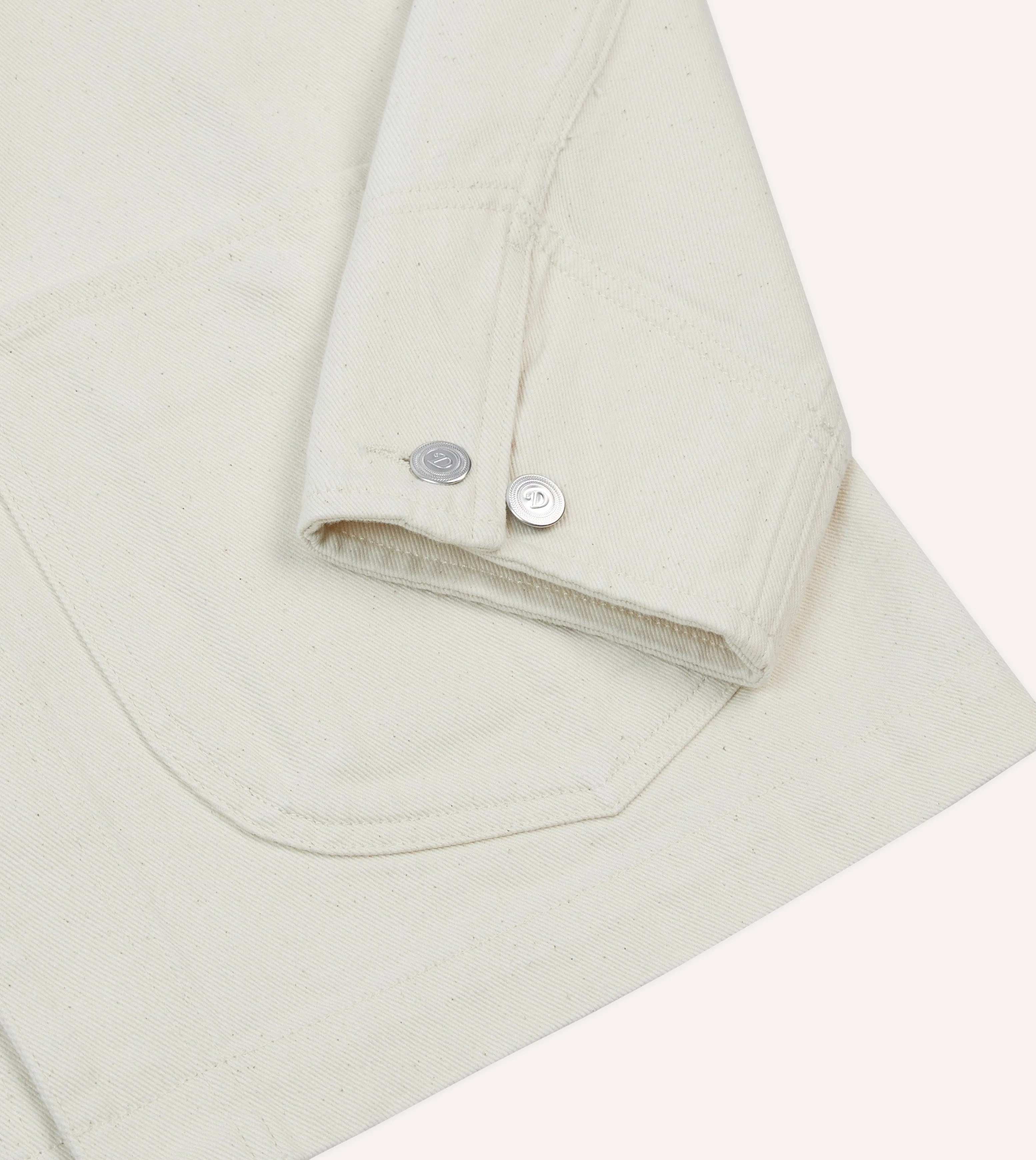 Ecru Denim Western Chore Jacket sold by Drake's London product image thumbnail 4