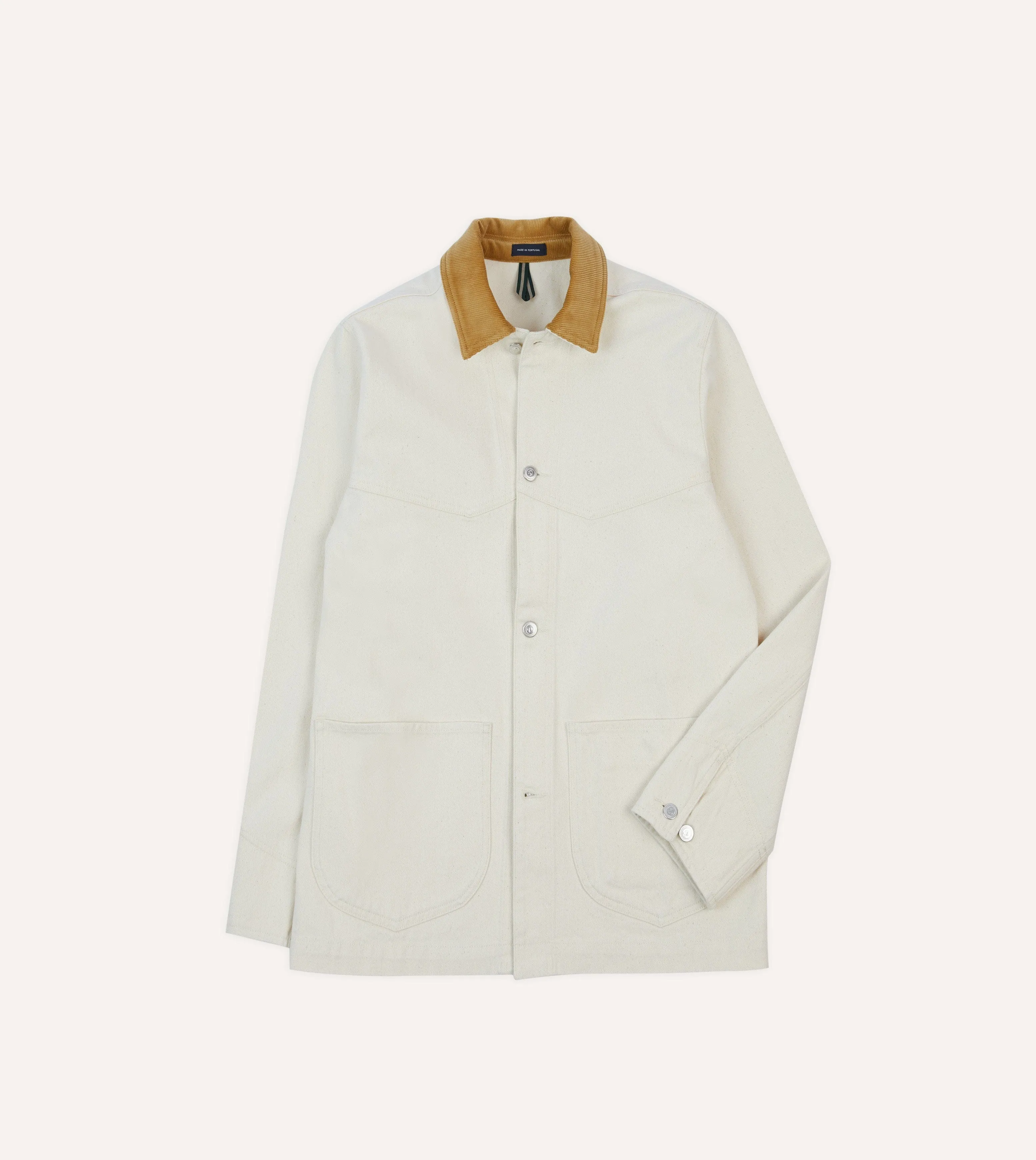 Ecru Denim Western Chore Jacket sold by Drake's London