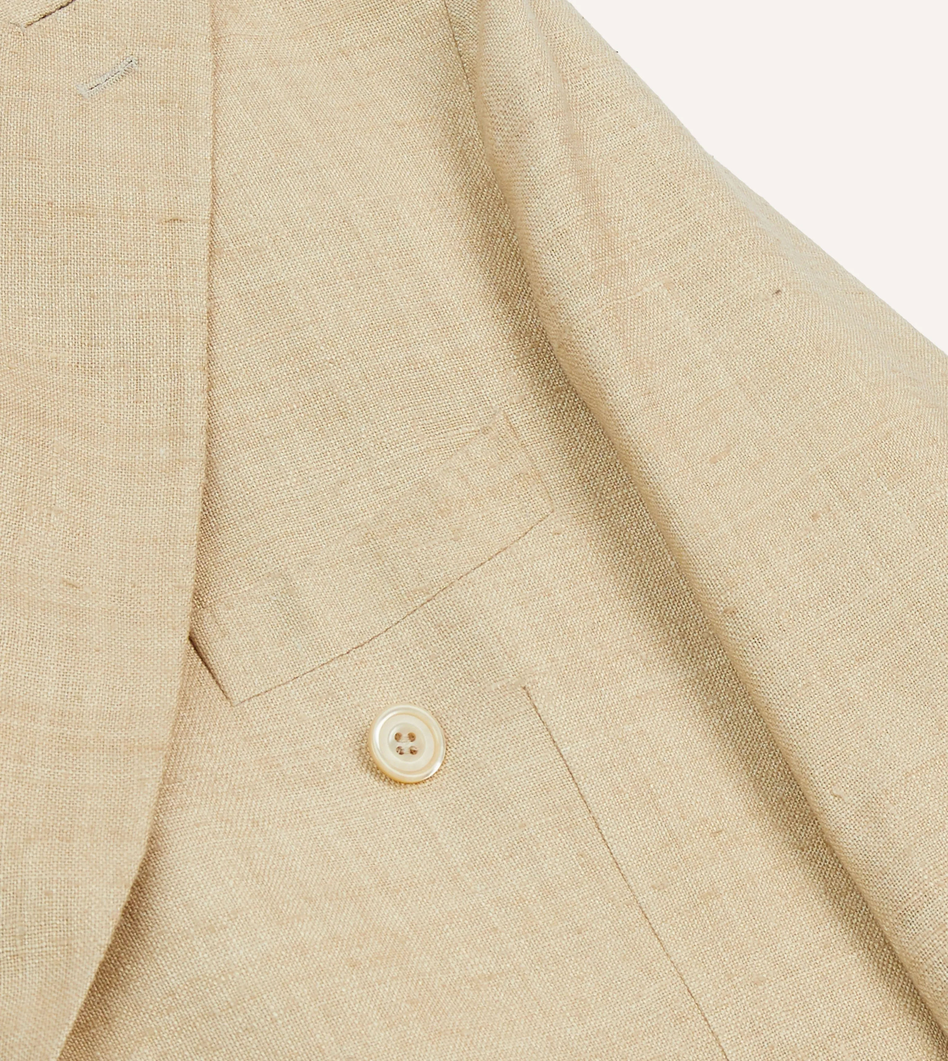 Sand Tussah Silk Double-Breasted Tailored Jacket sold by Drake's London product image thumbnail 4