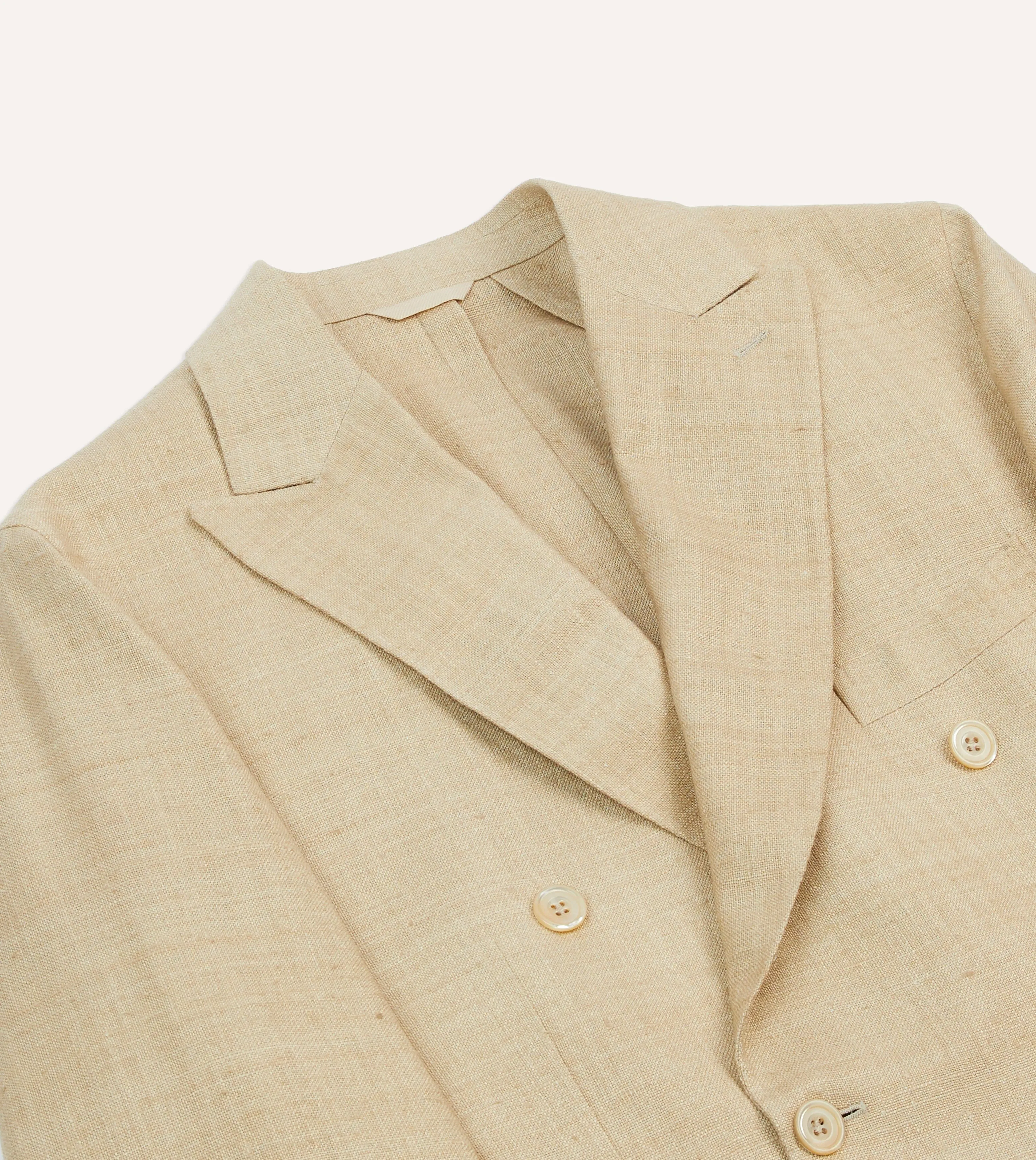Sand Tussah Silk Double-Breasted Tailored Jacket sold by Drake's London product image thumbnail 3