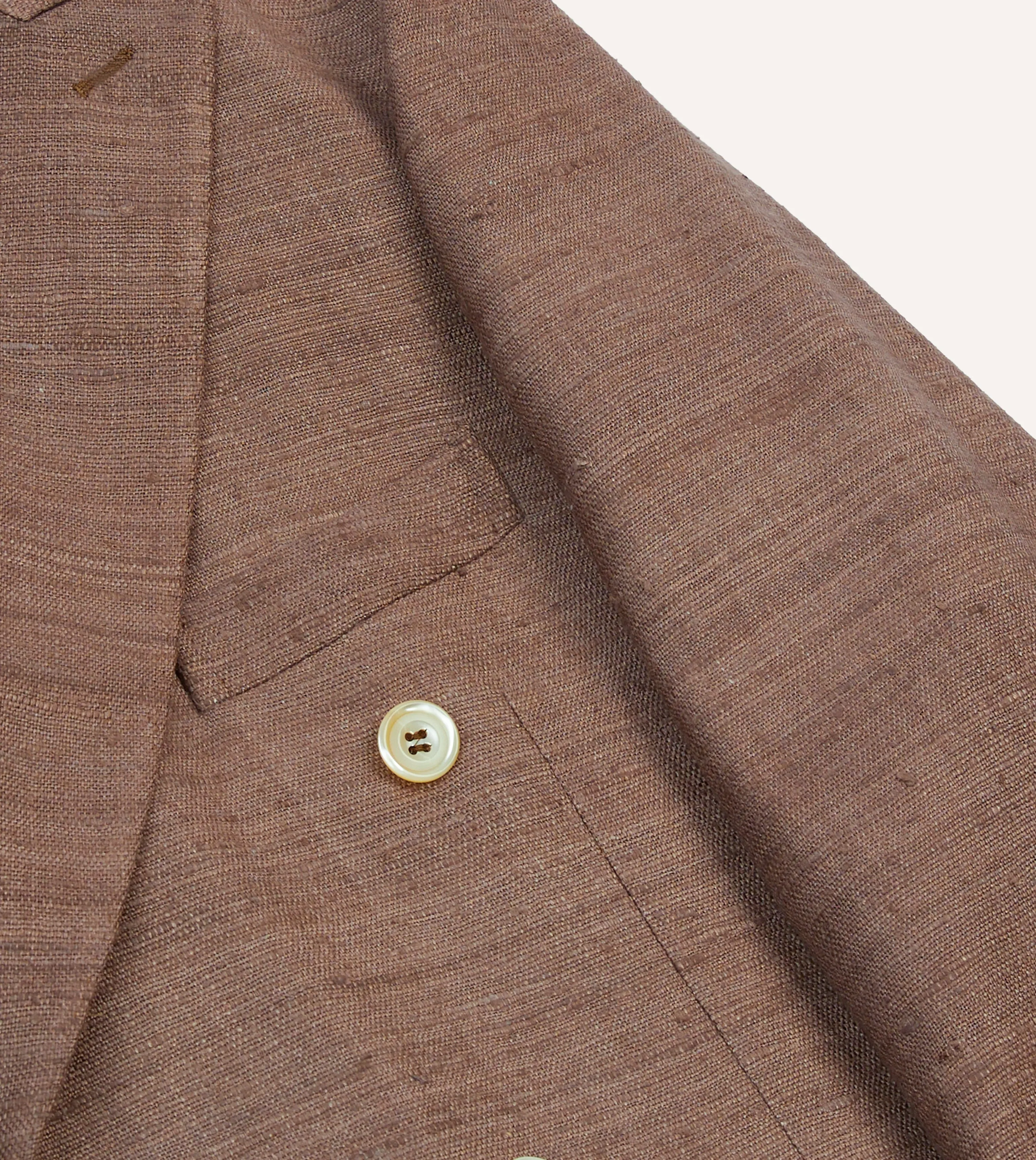 Brown Tussah Silk Double-Breasted Tailored Jacket sold by Drake's London product image thumbnail 4