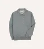 Grey Cotton Quarter Zip Collared Sweatshirt sold by Drake's London